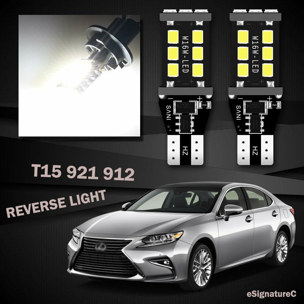 2x White Backup Reverse Light 921 T15 2835 LED Bulb For Lexus ES300 ES330 ES350