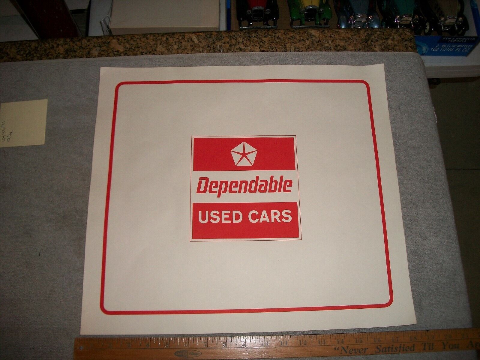 2 ORG 1960\' 1970\'S MOPAR DODGE DEPENDABLE USED CARS  SERVICE DEPT FLOOR MATS