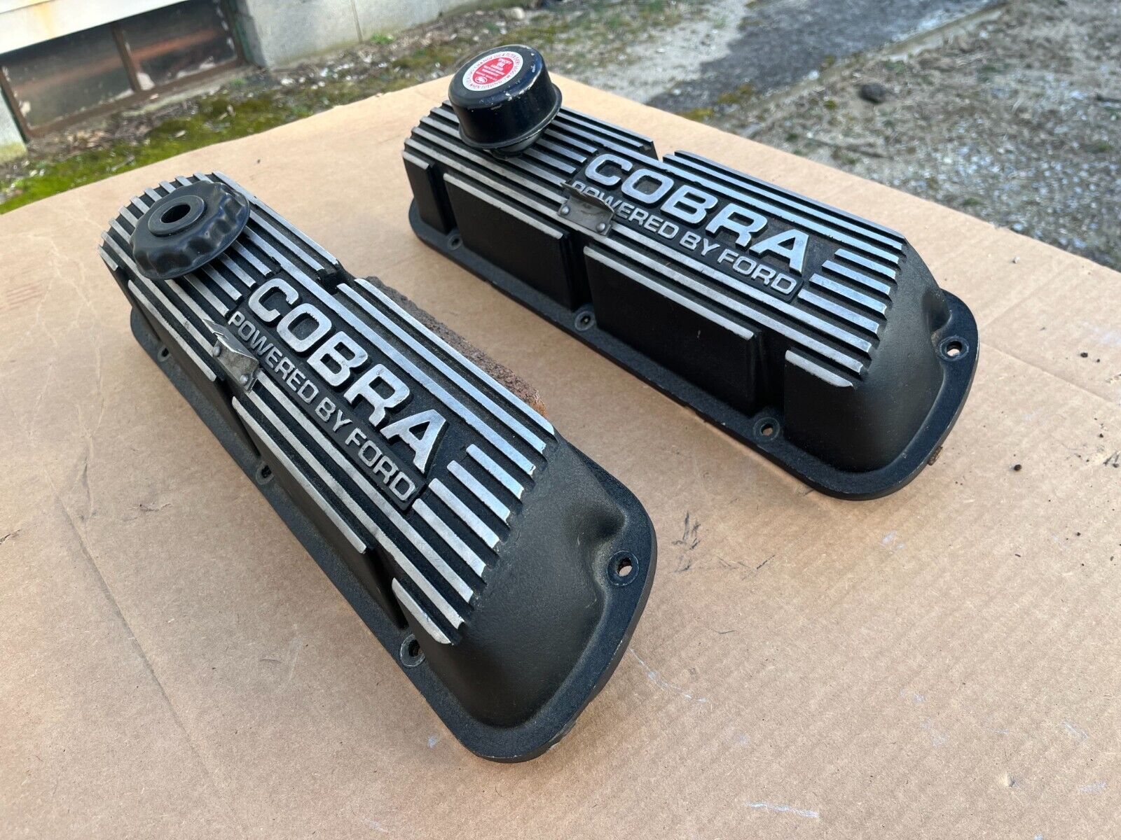 65-67 Shelby Cobra by Ford Aluminum Valve Covers Closed Letters