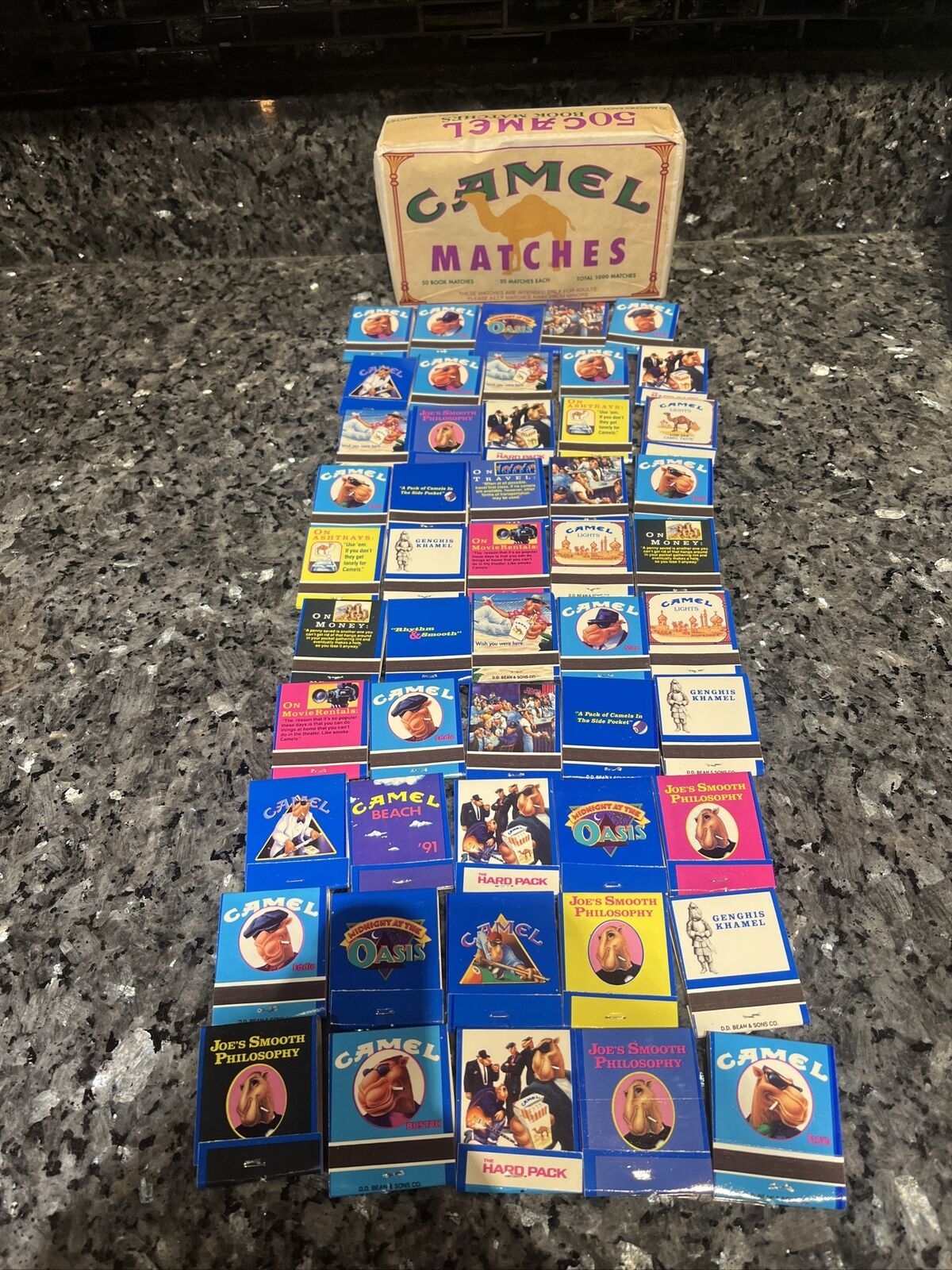 Vintage 1991 Camel Joe Matches Lot Of 50 Books Unstruck Case New Bar Man Cave