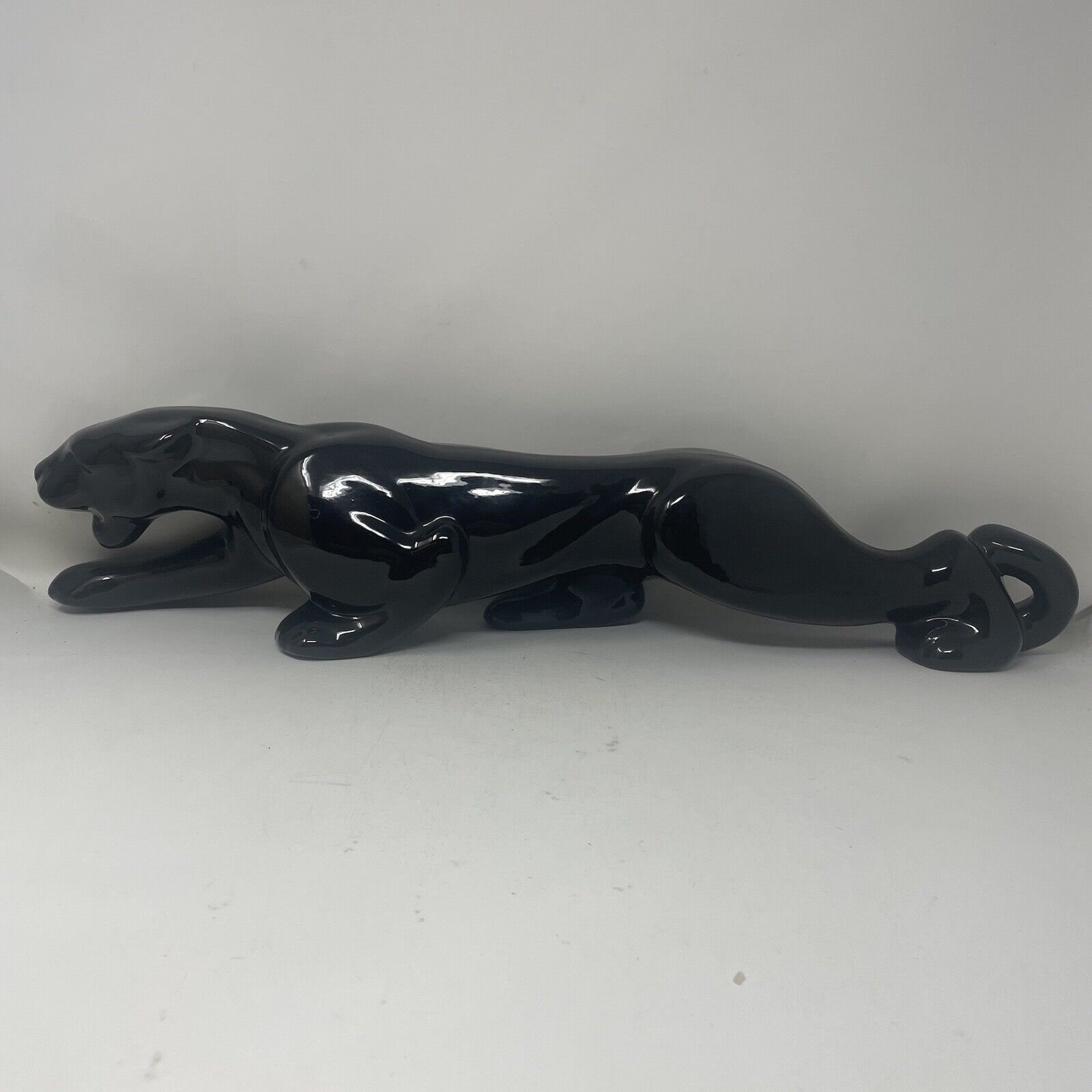 Vintage Ceramic Black Panther Sculpture Figure LARGE 24\