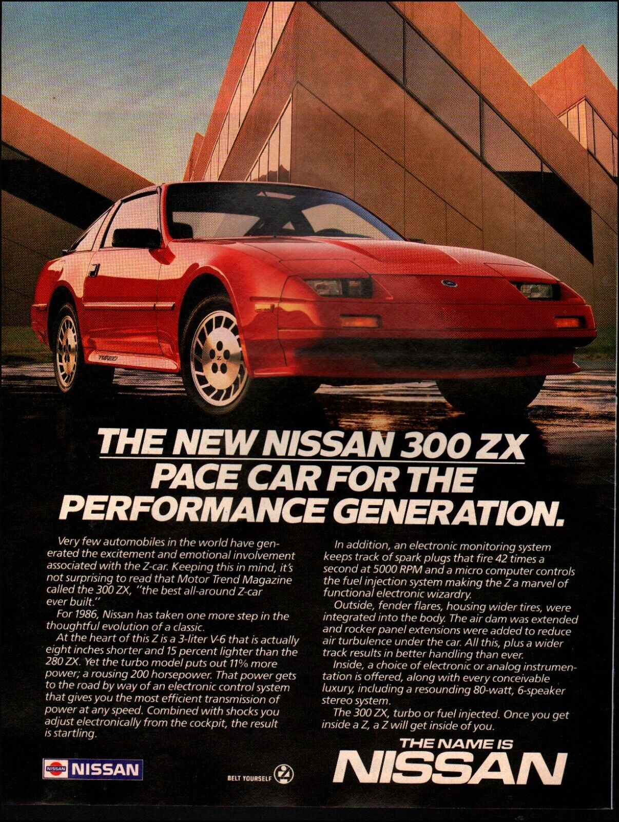 1986 Vintage ad Nissan 300 ZX retro auto vehicle Z-Car red photo  05/16/23