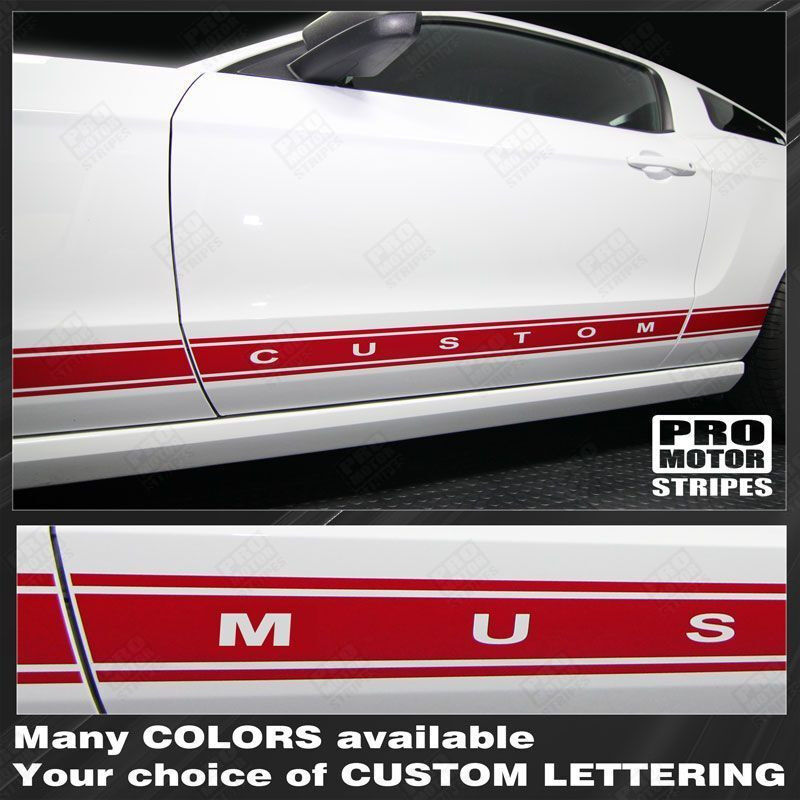 Ford Mustang 1994-2023 Rocker Panel Stripes Decals (Choose Color)