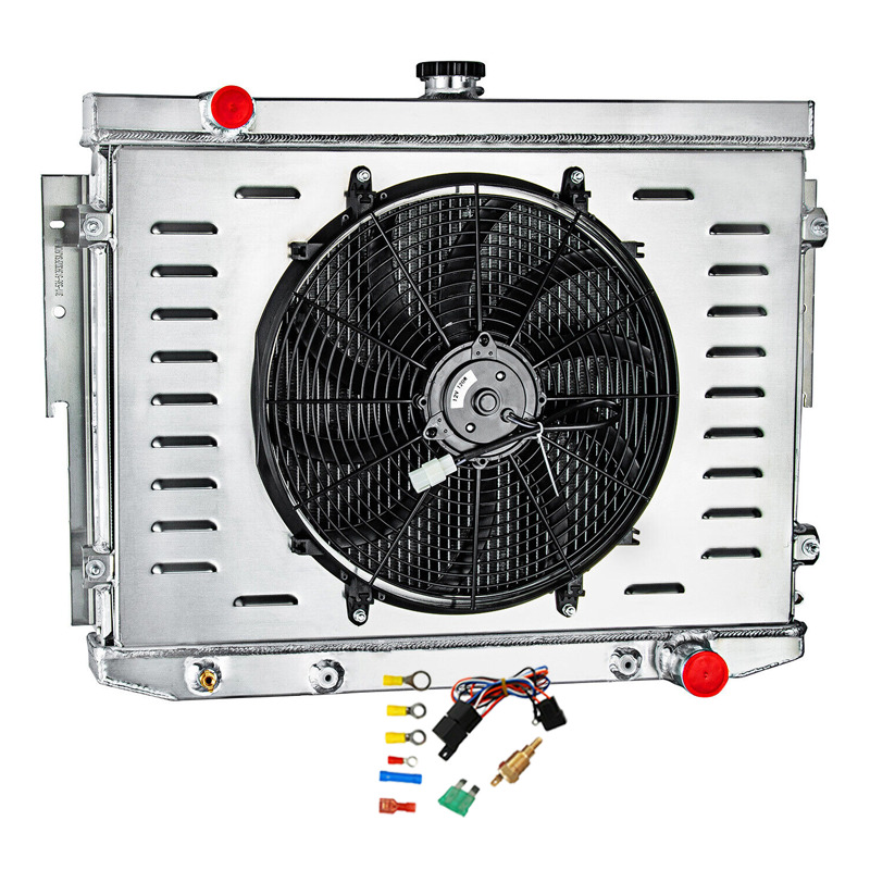 3 ROW Radiator+Shroud Fan For 73-74 PLYMOUTH SATELLITE DODGE CORONET CHARGER 7.2