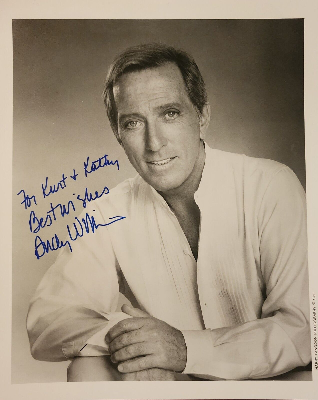 Andy Williams SIGNED AUTOGRAPH 8x10 PHOTO Made Out To Kurt & Kathy 