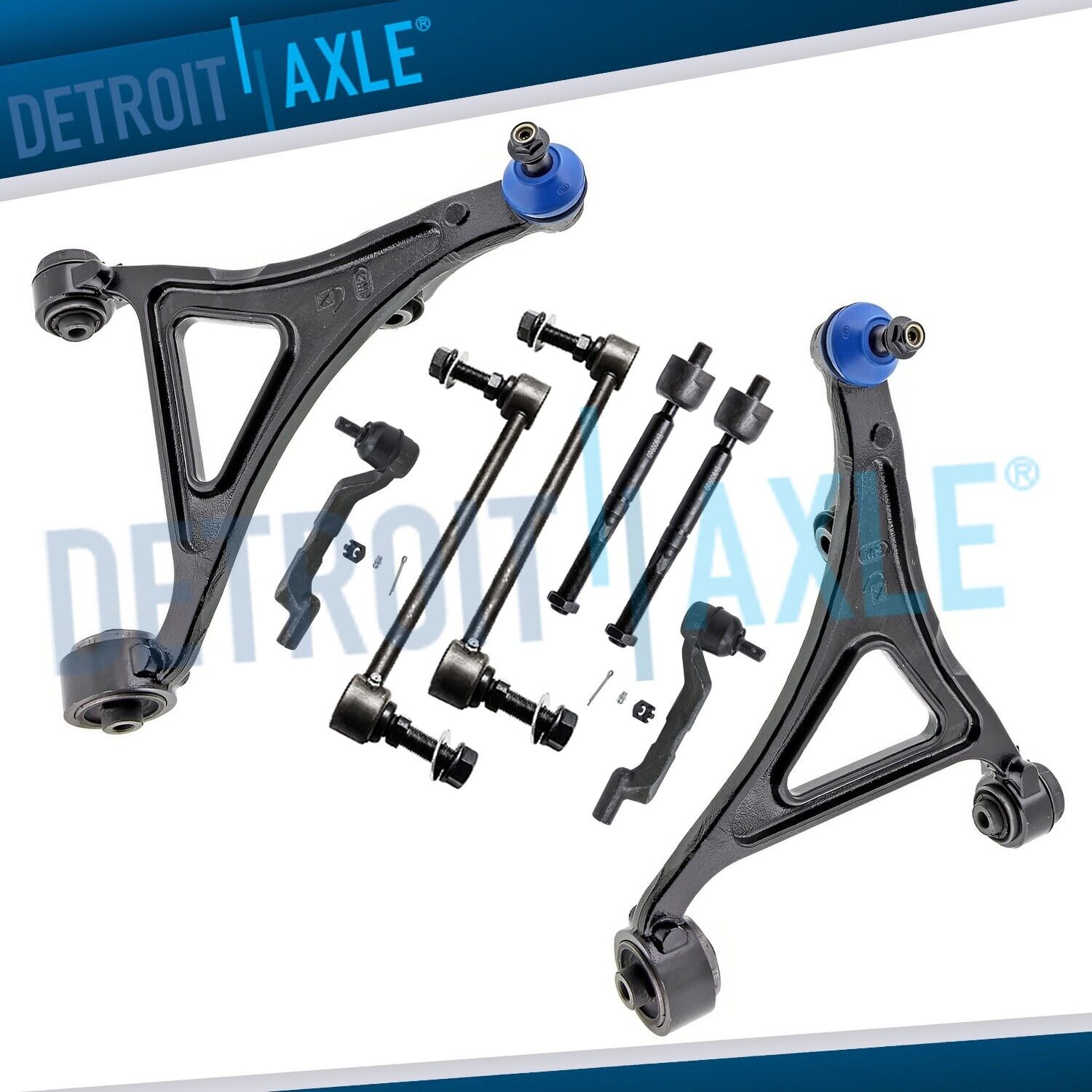 8pc Front Lower Control Arms Tie Rods Sway Bars Kit for Chrysler 300 Charger AWD