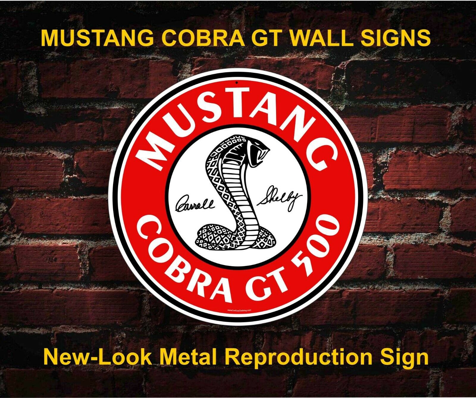 Ford Mustang Shelby Signature Rust-Proof Metal Wall Sign - Personalize it