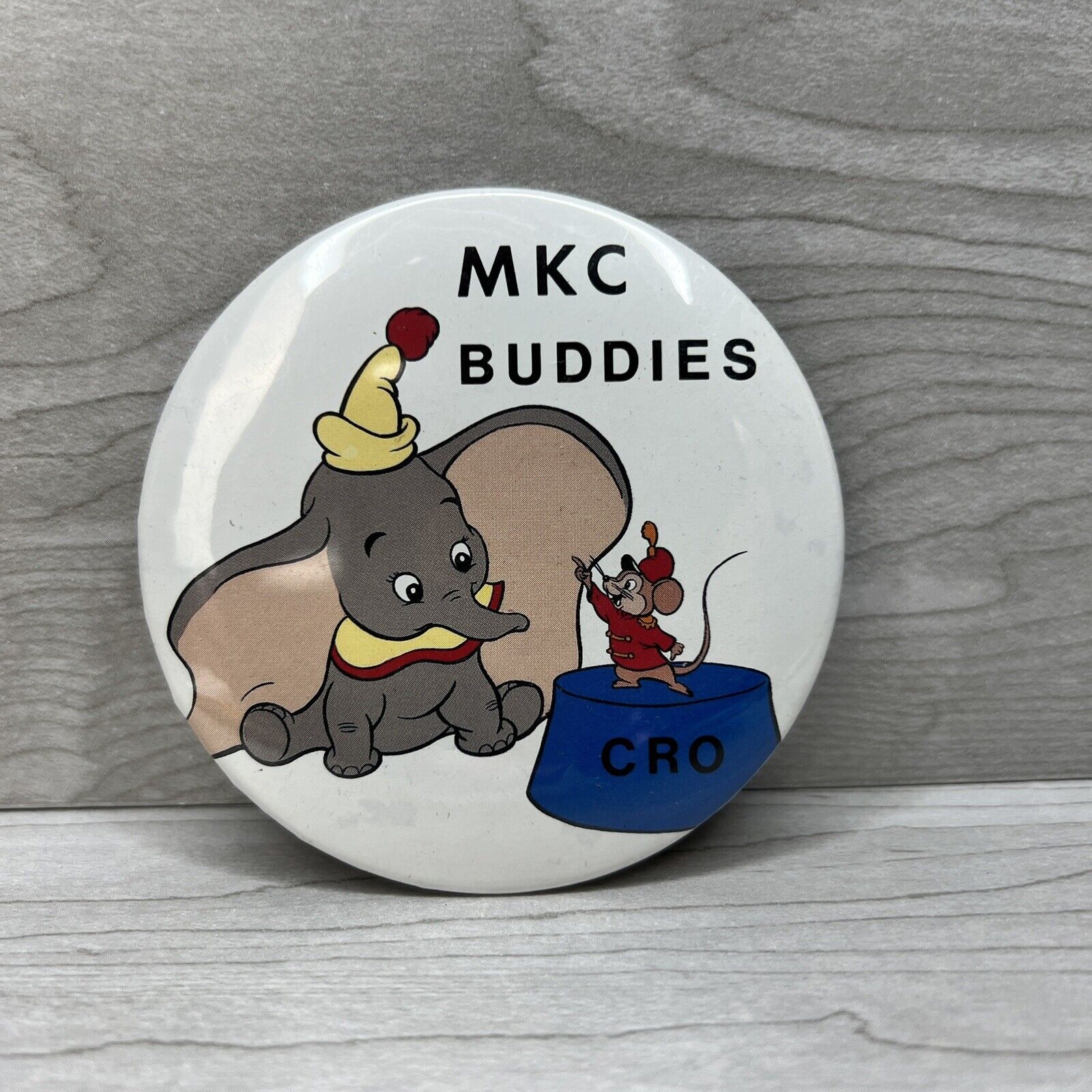 DISNEY PARKS Vintage Button DUMBO & Timothy MKC Buddies Magic Kingdom Club CRO