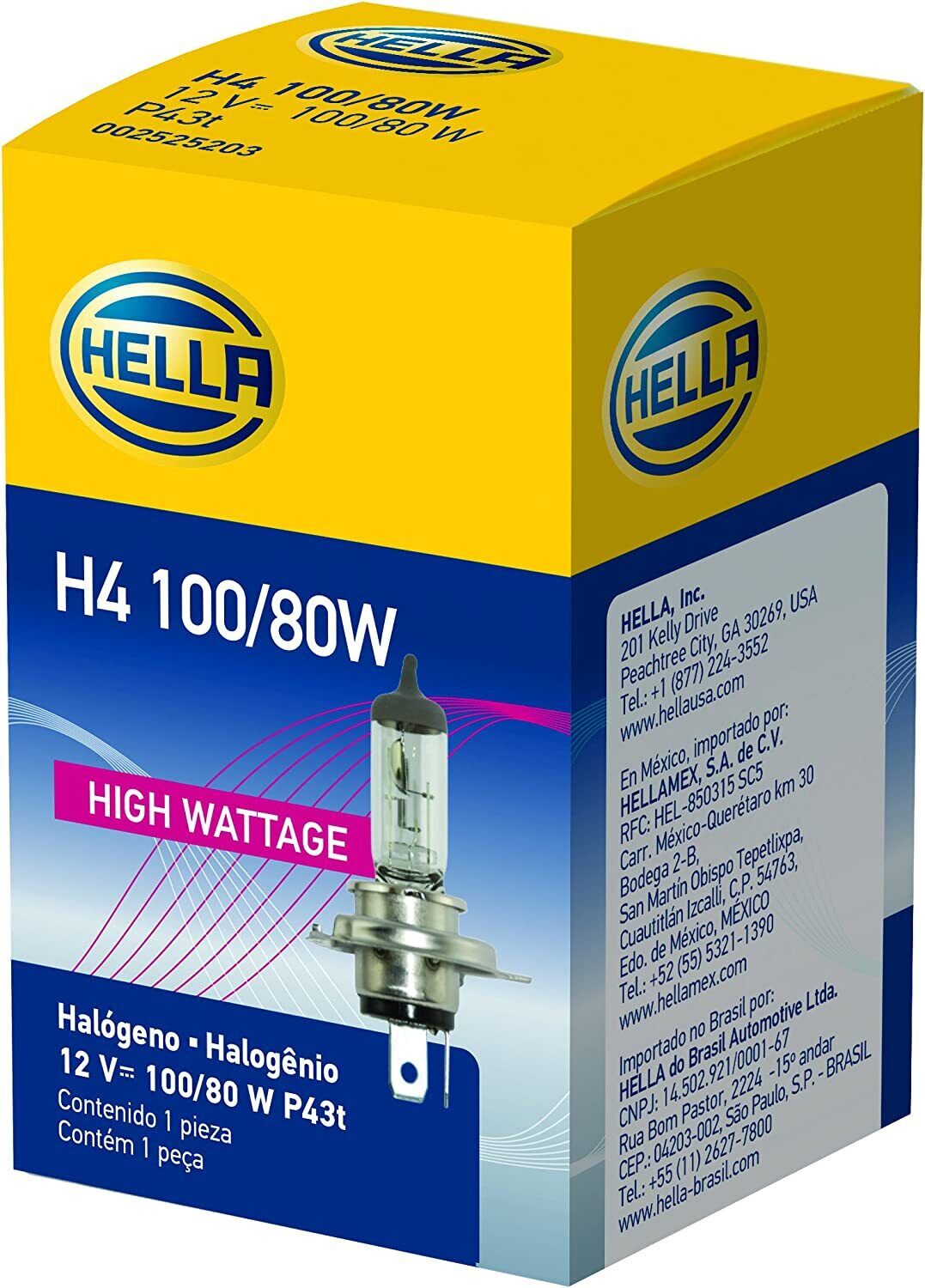 HELLA H4 100/80W High Wattage Bulb, 12V