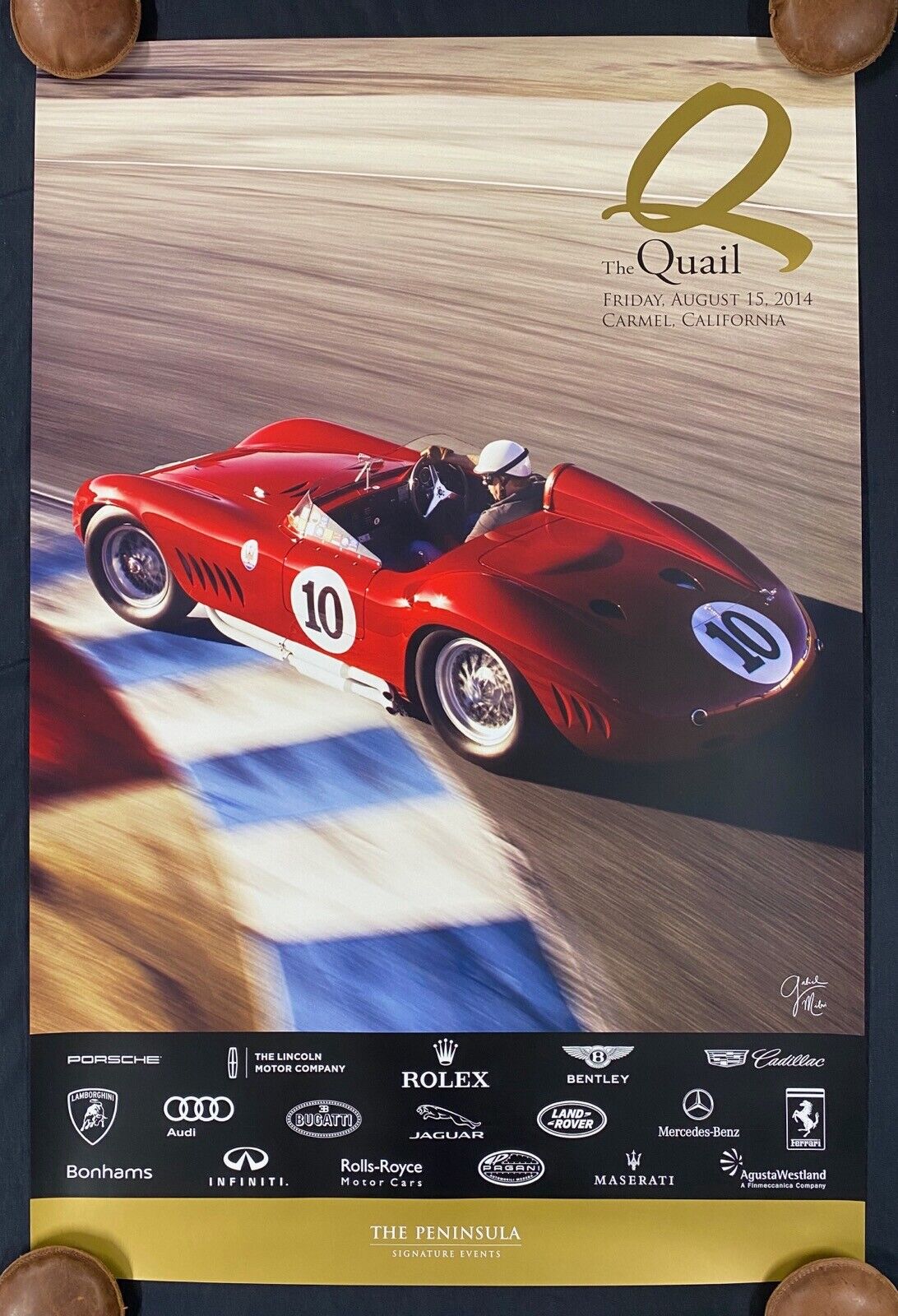NEW 2014 Quail Motorsport Gathering Poster 1957 MASERATI 350S Photo