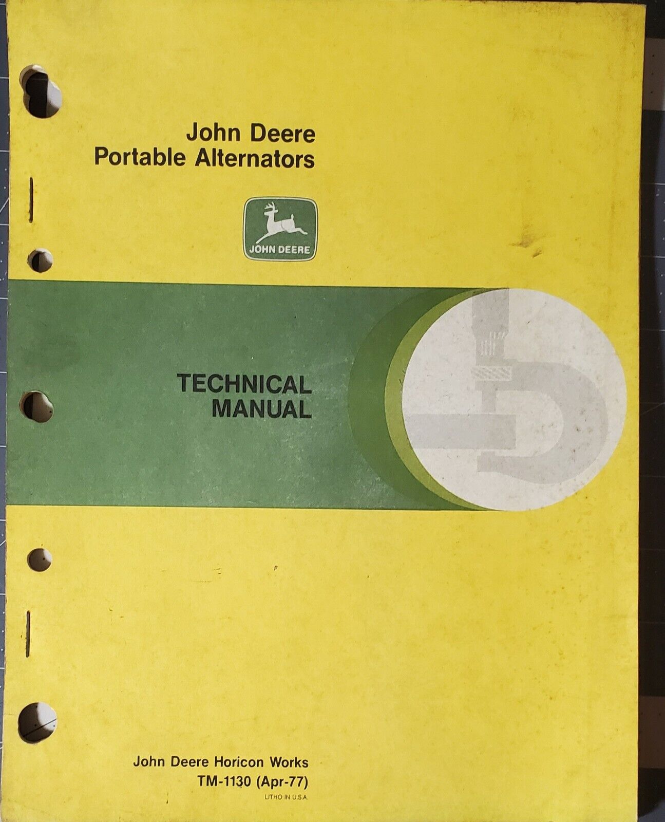 John Deere TM1130 Technical Manual April 1977  Portable Alternators