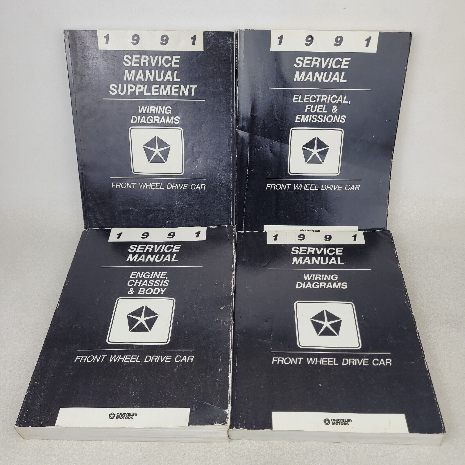 4 Chrysler 1991 Front Wheel Drive Car Service Manuals, Wiring Electrical Chassis
