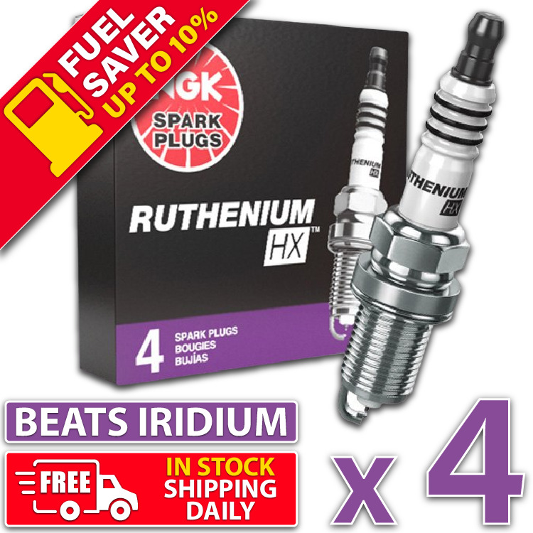 4 x NGK Ruthenium HX LTR6BHX Performance Upgrade for OEM Spark Plugs Iridium+