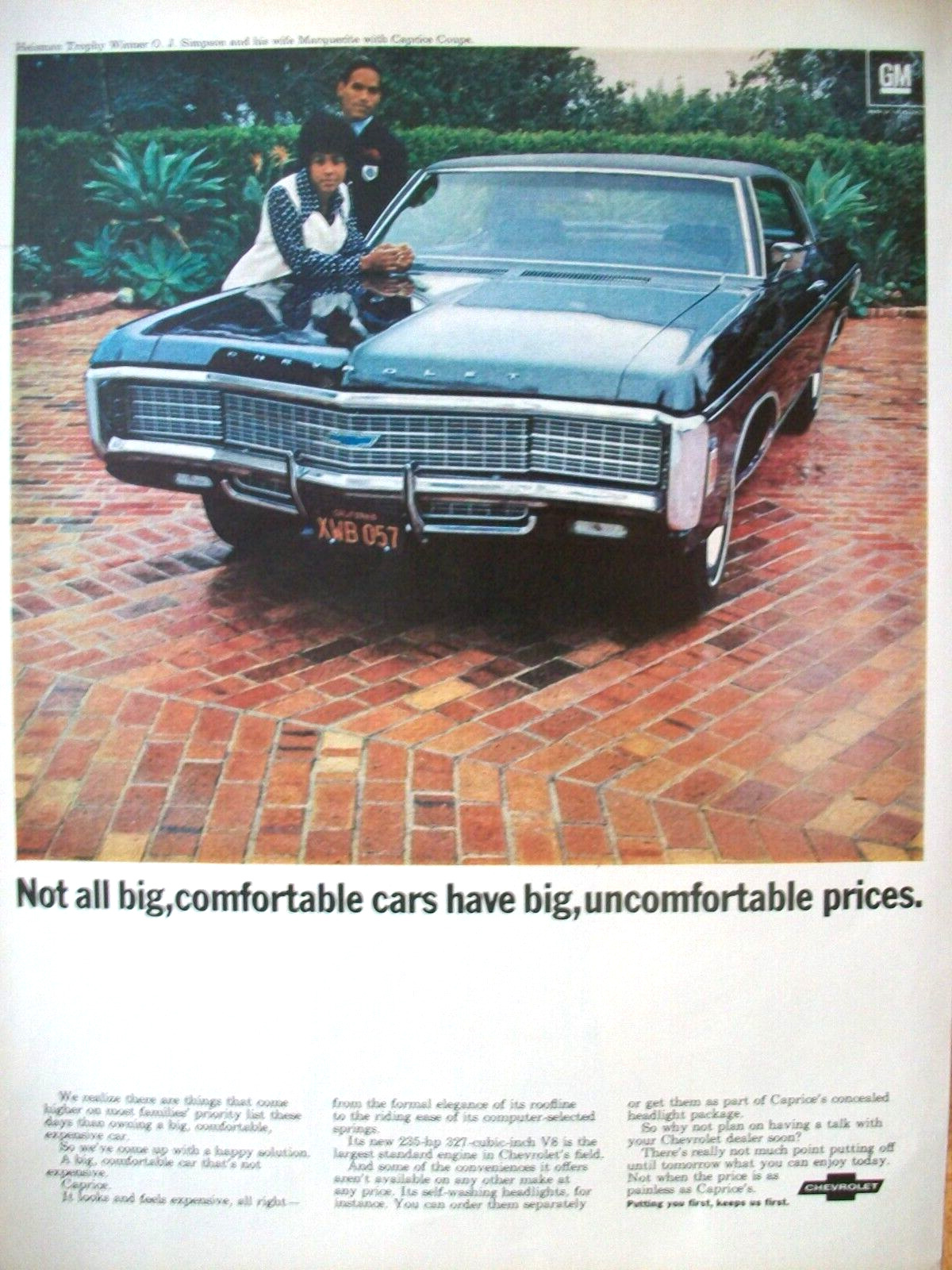 1969 Chevy Chevrolet Caprice large-mag ad w/ OJ Simpson