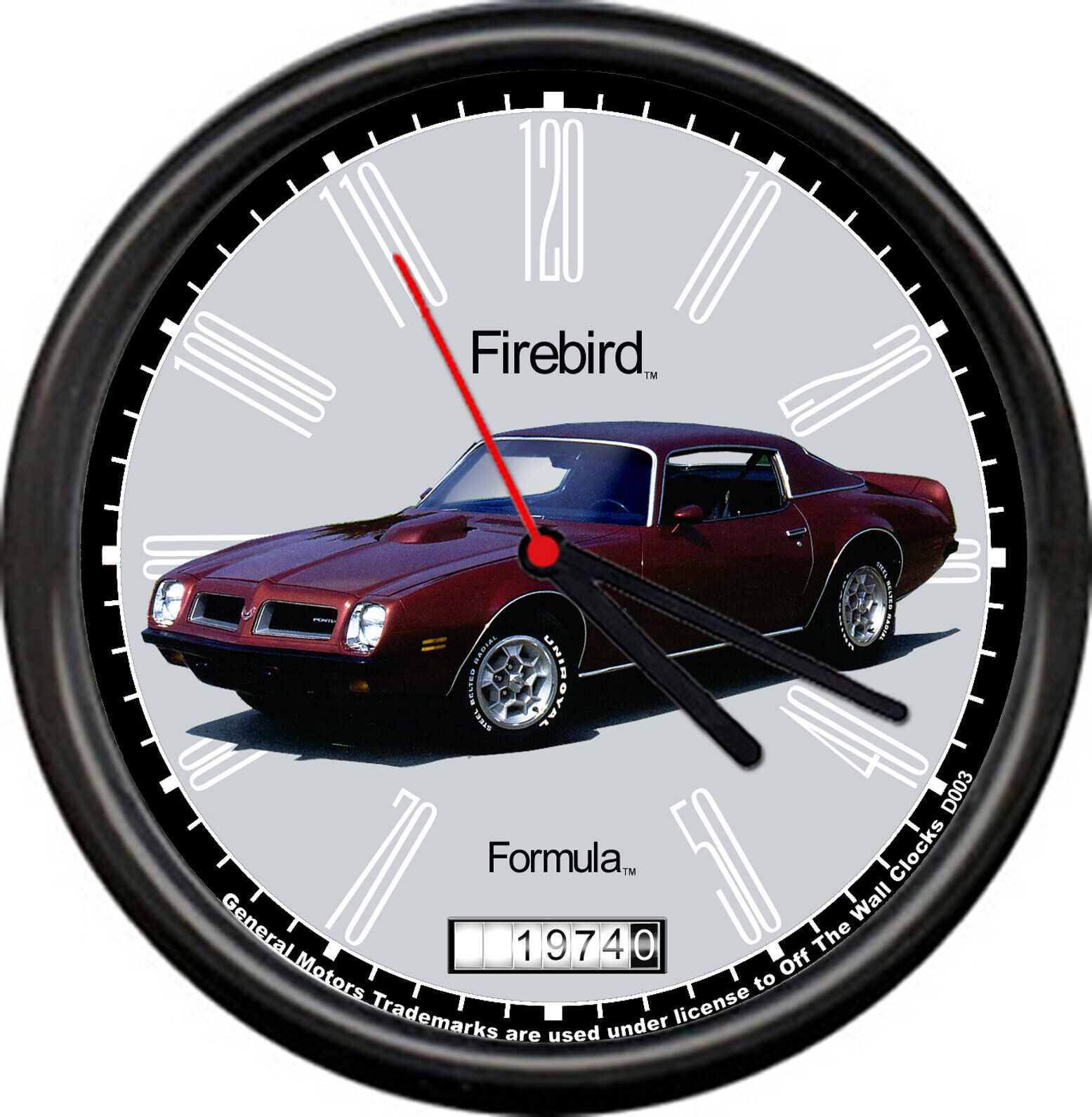 Licensed 1974 Pontiac Firebird Formula Muscle Car General Motors Sign Wall Clock