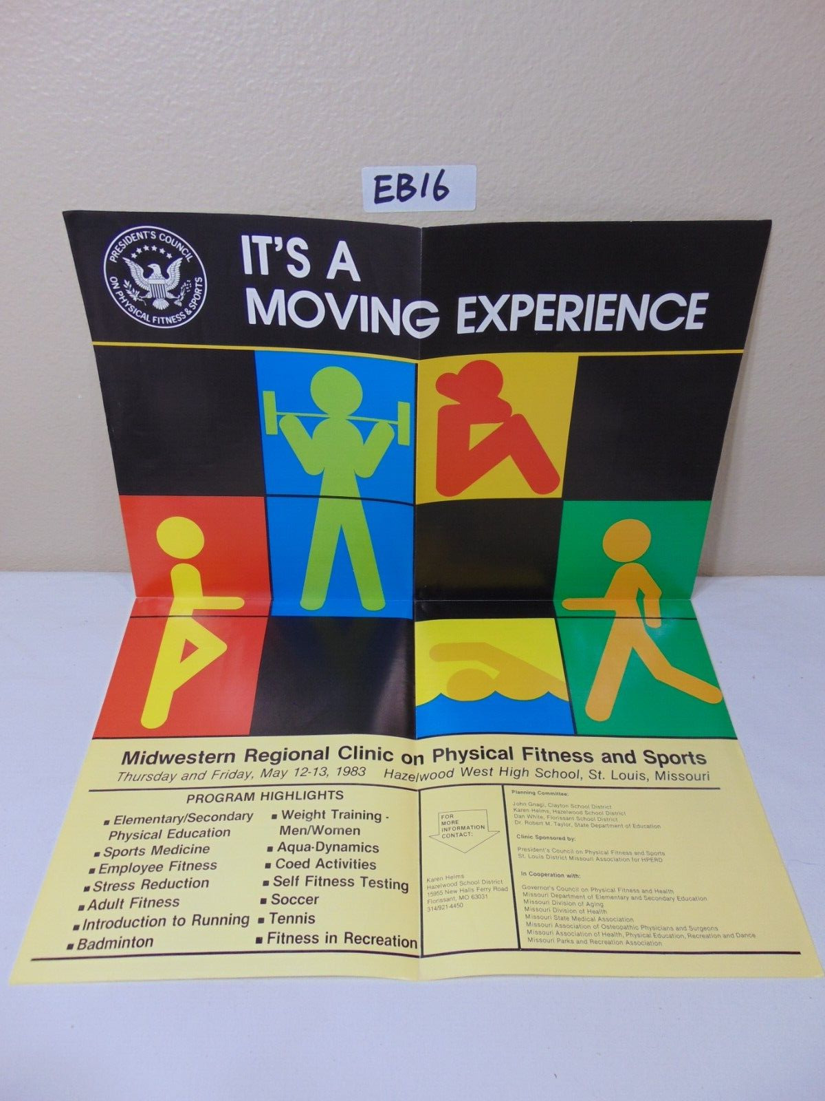 VINTAGE 1983 POSTER PRESIDENT\'S COUNCIL PHYSICAL FITNESS MOVING EXPERIENCE 22\