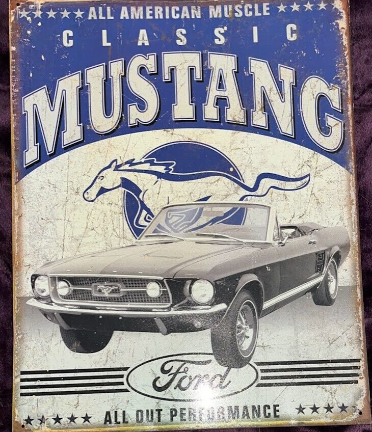 Tin Sign Classic Mustang retro All American Muscle Metal Garage Tin Sign 16\
