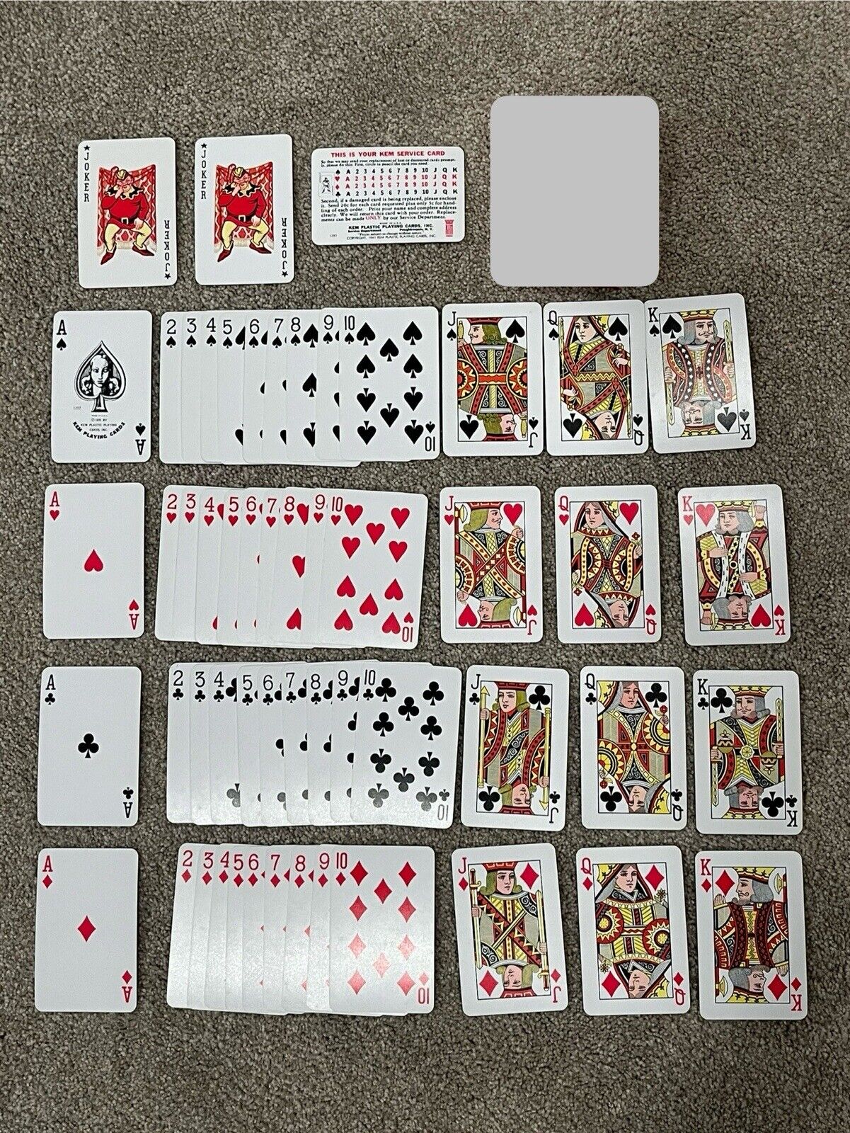 One Complete Deck Vintage  Kem Playing Cards Paisley  Back USA 1947  c.1935 L