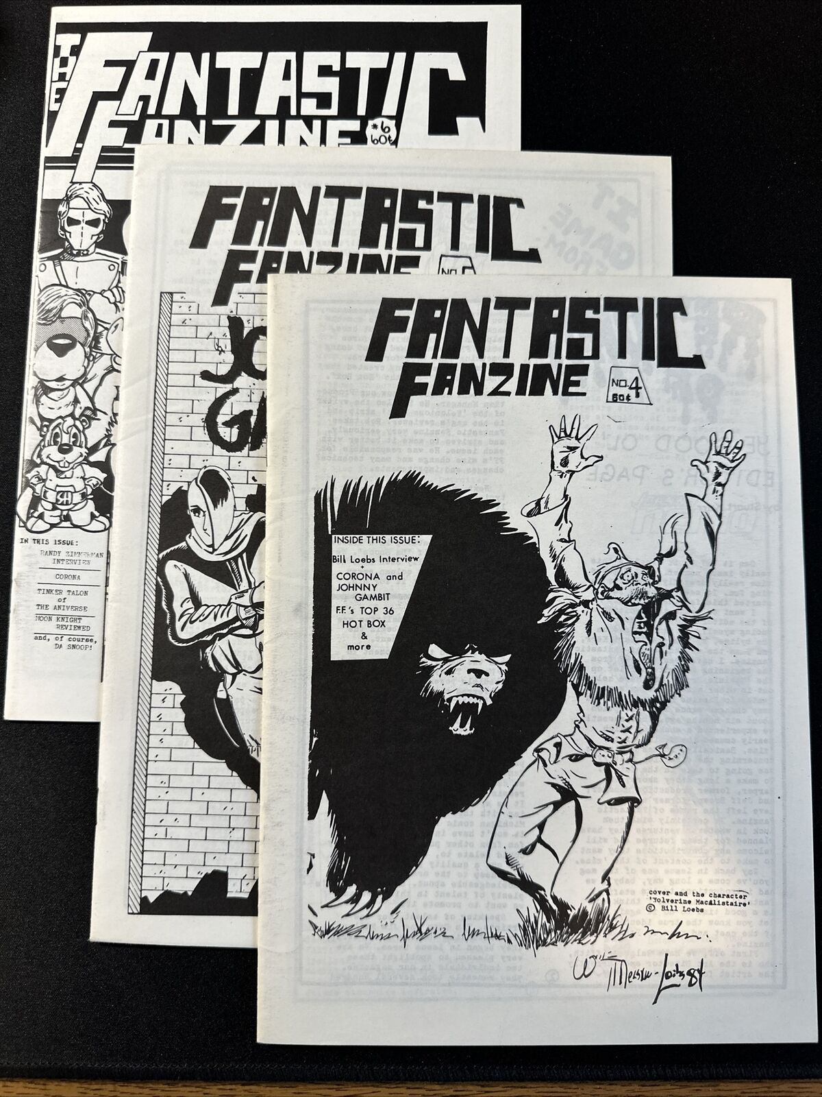 FANTASTIC FANZINE #4 5 6 Lot Run volume 1  Fanzine 1985 Fantasy Unlimited VF