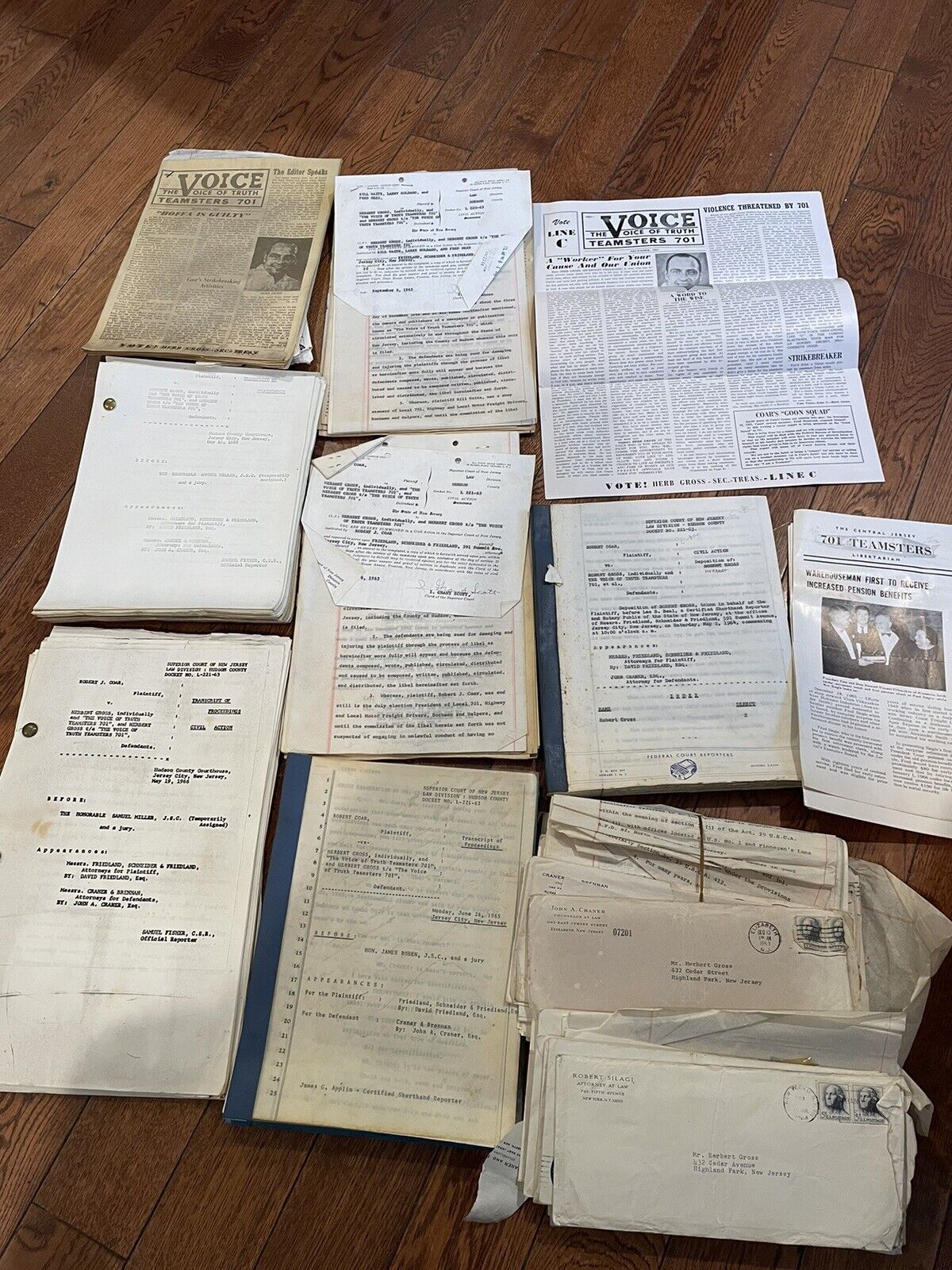 Original Court Documents from 1963 & 1964 Teamsters 701 New Jersey