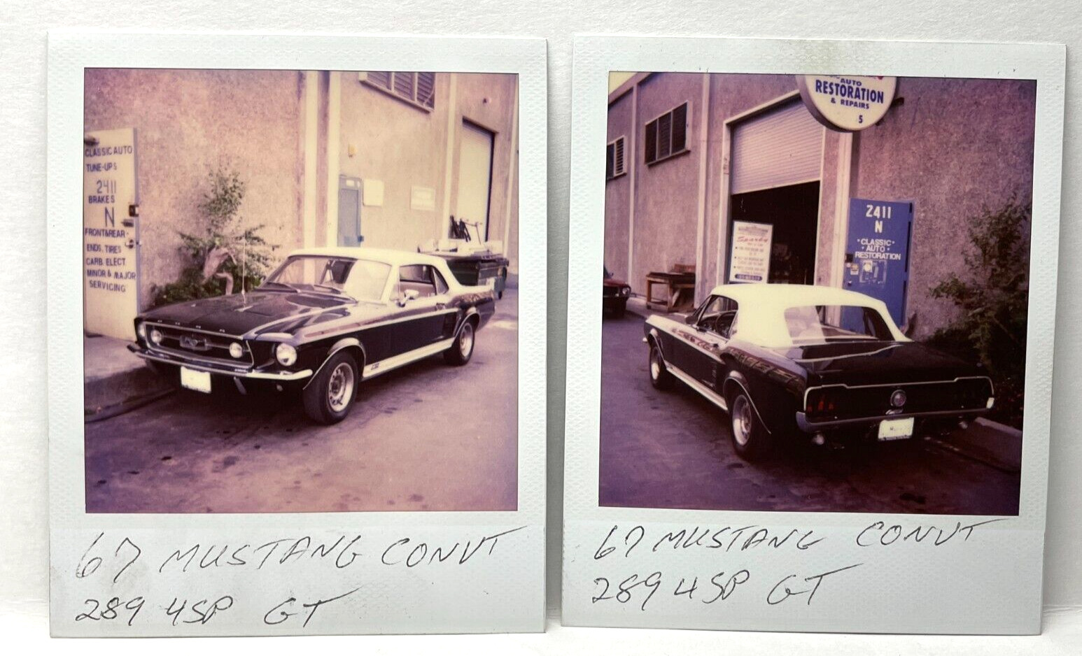 CC9 Photograph 1980\'s Polaroid Artistic 1967 Ford Mustang GT Convertible 289 45P