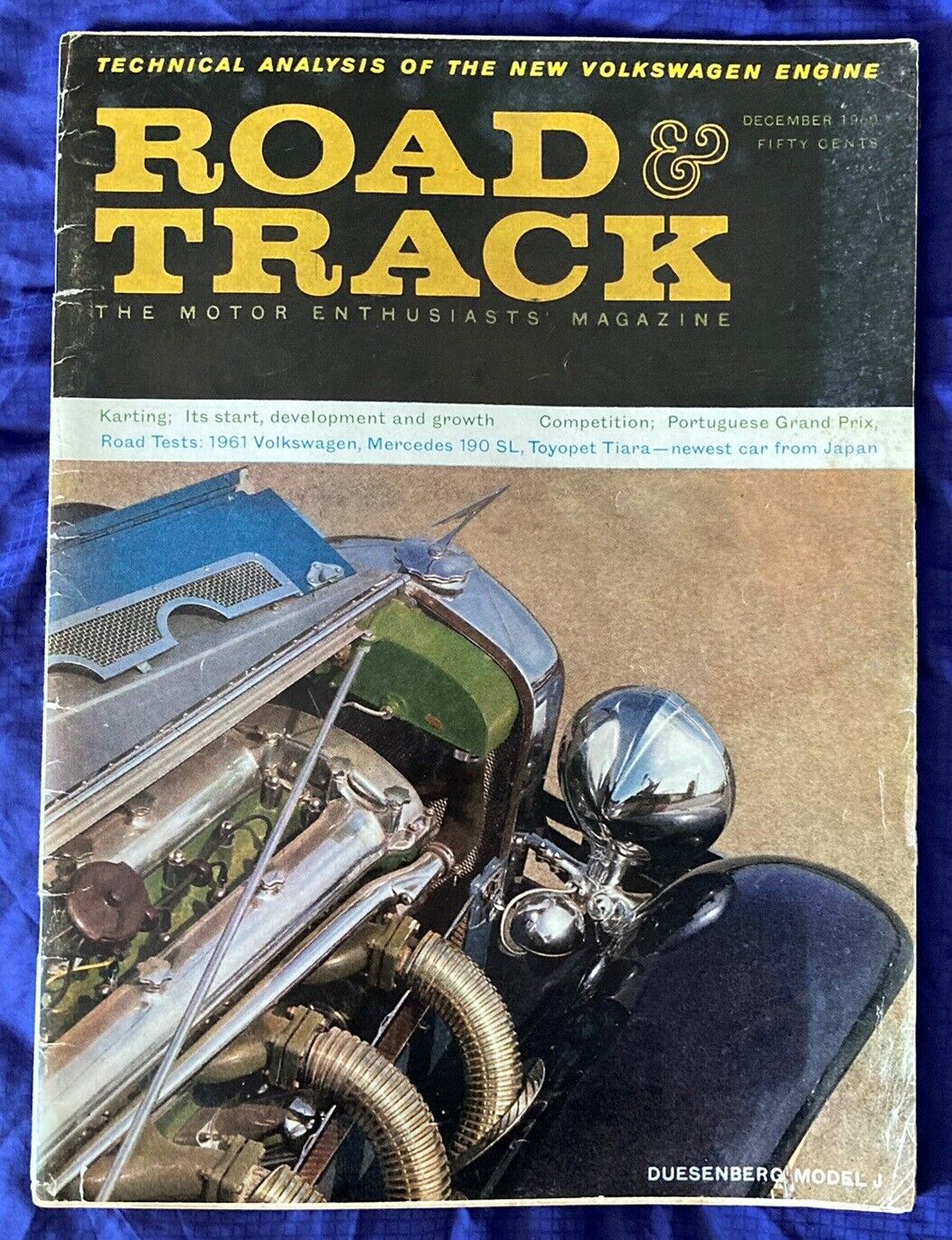 BS892 Road & Track Magazine December 1960 Mercedes 190SL Toyopet Tiara VW Engine