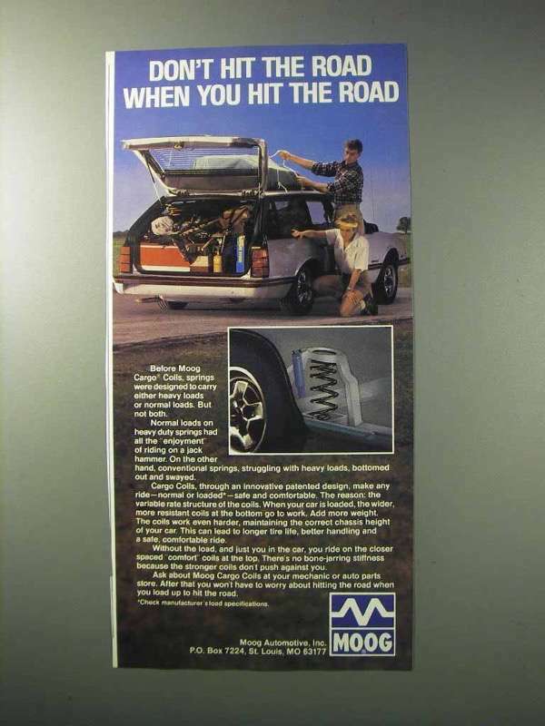 1986 Moog Cargo Coils Ad - Don\'t Hit The Road