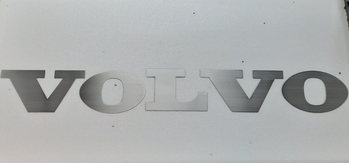 Volvo Sign, Lettering, Garage Sign, Brushed Aluminum 4 Feet Wide