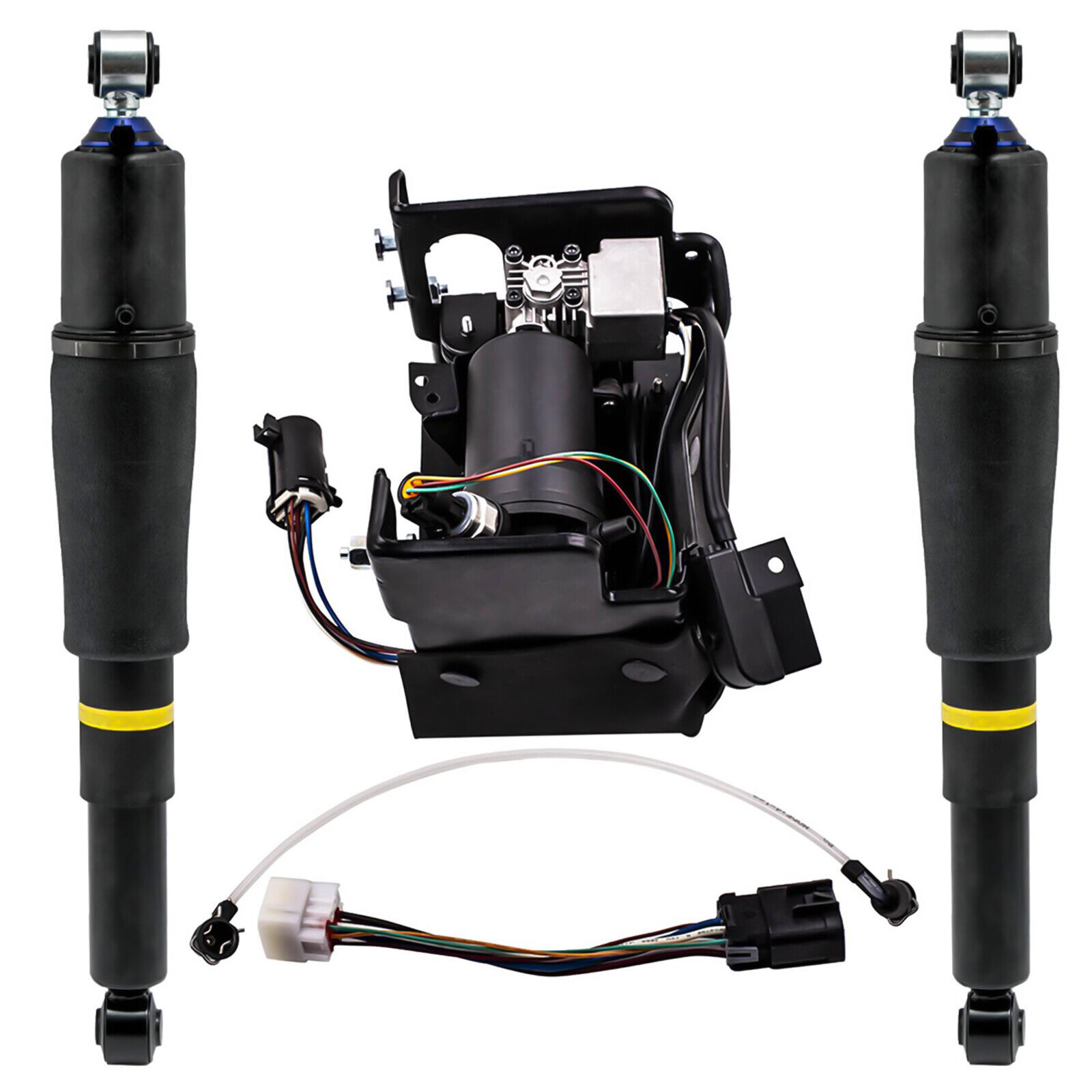2x Air Suspension shocks + Air Compressor Pump For Suburban Tahoe Yukon 22941806