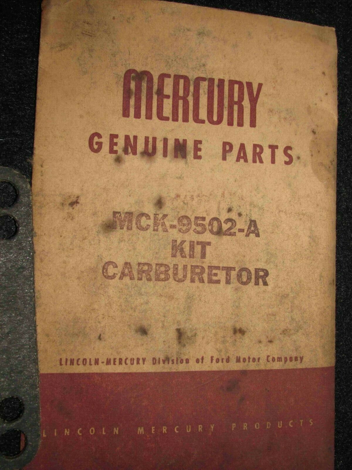 1952-1953 Mercury V-8 2 bbl Carburetor Gasket/Rebuild Kit #MCK-9502A