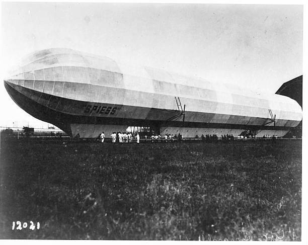 The French Rigid type airship Spiess in an airfield in Naval Air S- Old Photo