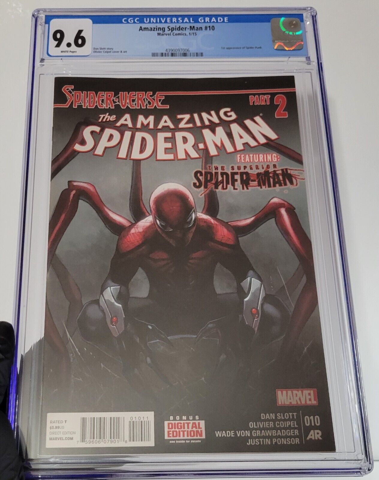 Amazing Spider-Man #10 1st Appearance Spider Punk CGC 9.6 WP Marvel Comics 2015