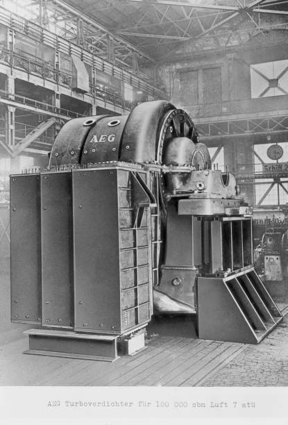 Turbo compressor compressor for use in mining in an AEG factory 19- Old Photo
