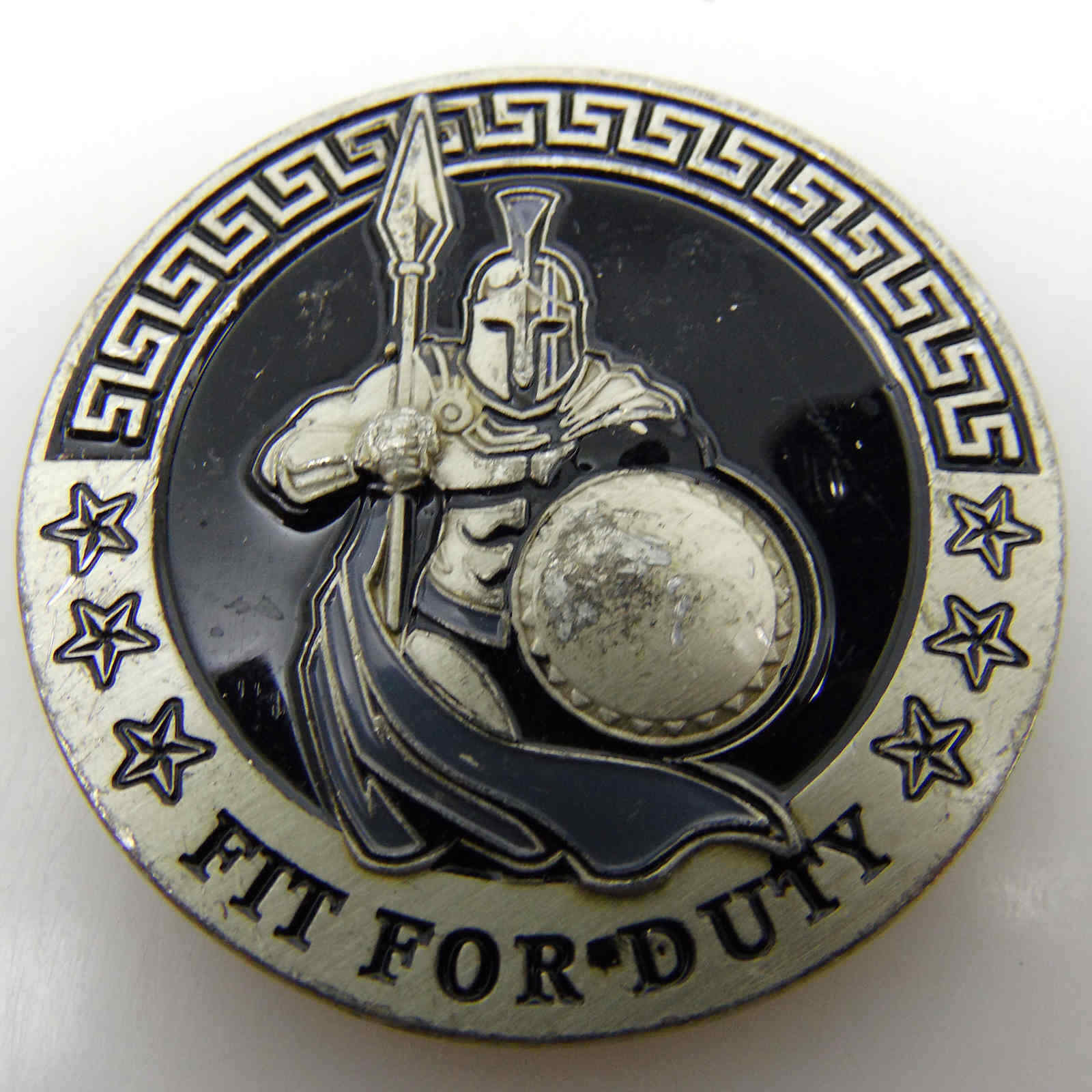 FIT FOR A MAN TO CONQUER HIMSELF IS THE GREATEST OF ALL VICTORIES CHALLENGE COIN