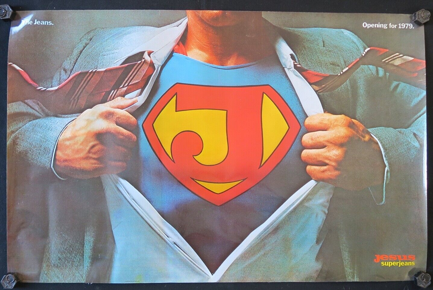 Original JESUS SUPER JEANS Opening for 1979 Superman Original Poster