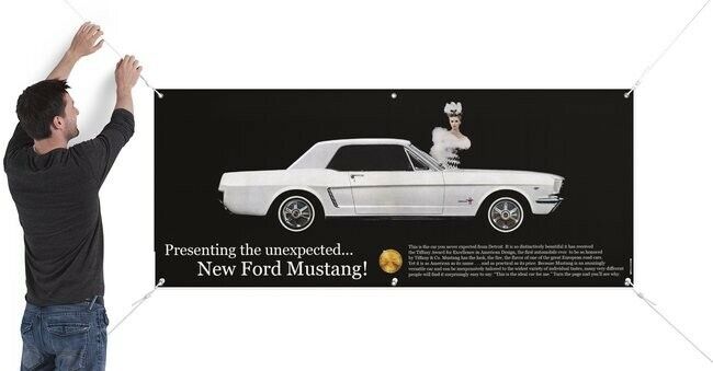 1965 Mustang Advertisement Banner - Poster - BIG Six Foot Long Collectible Gift