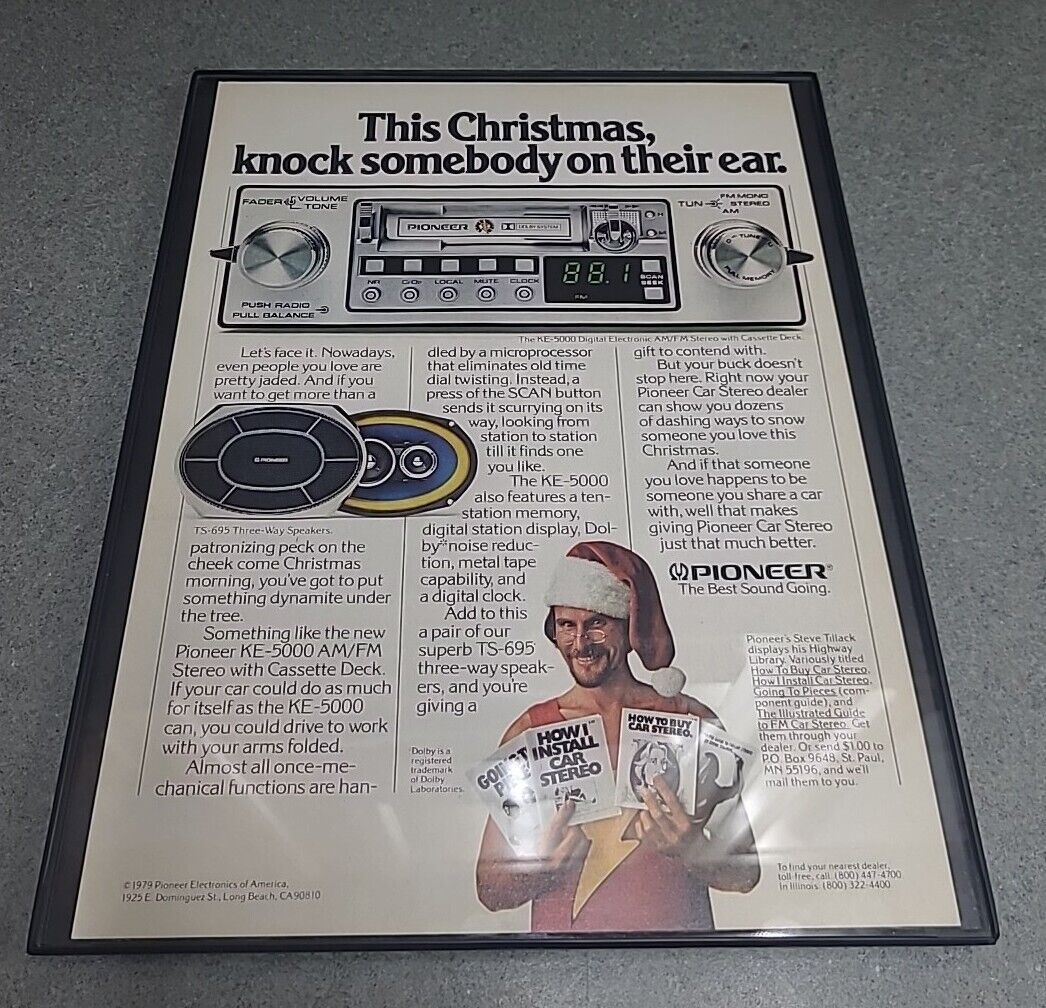 Pioneer Car Stereo Ke-5000 1979 Print Ad Framed 8.5x11 Wall Art 