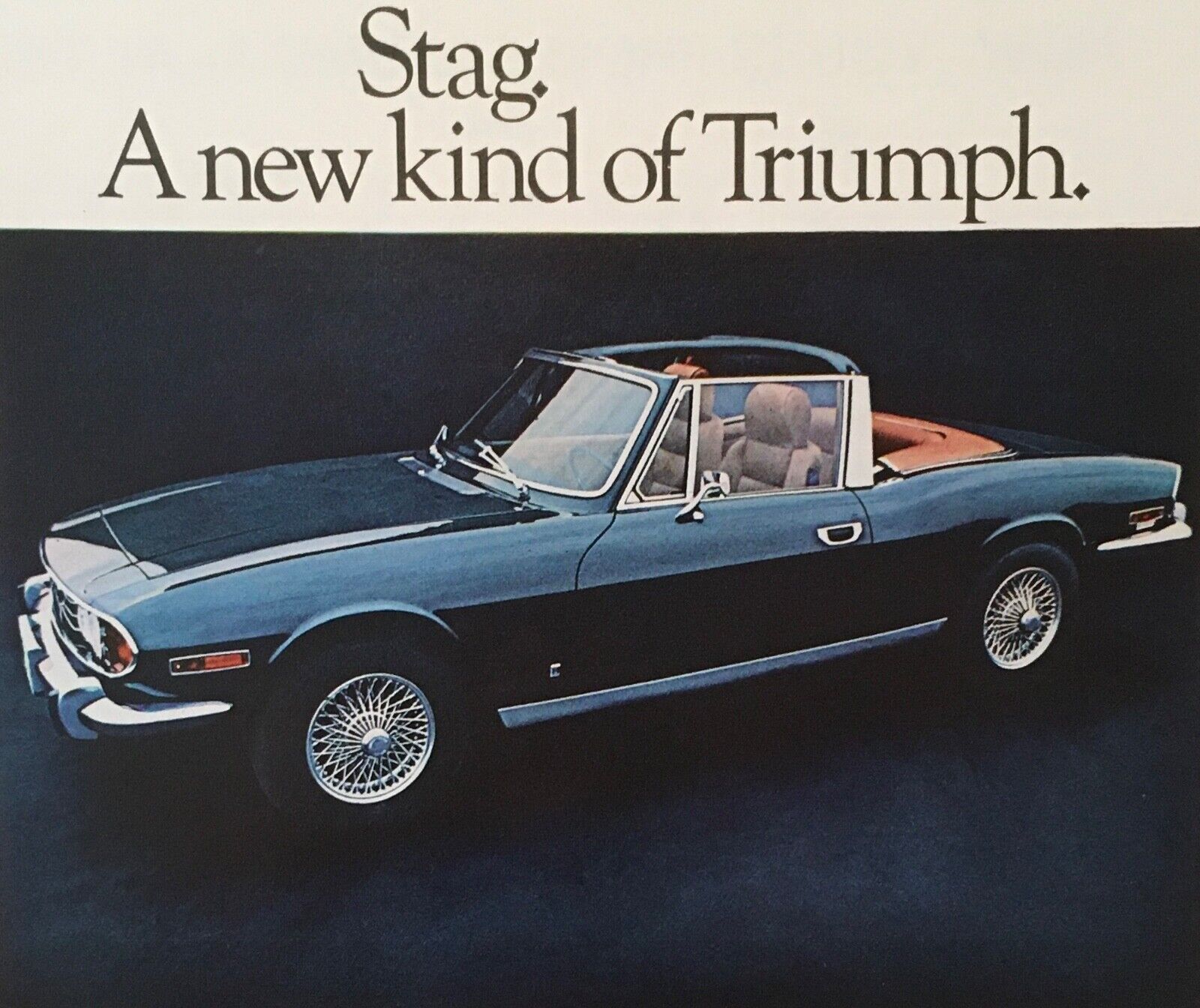 2 pages: Magazine ads for 1971, 1972 TRIUMPH STAG