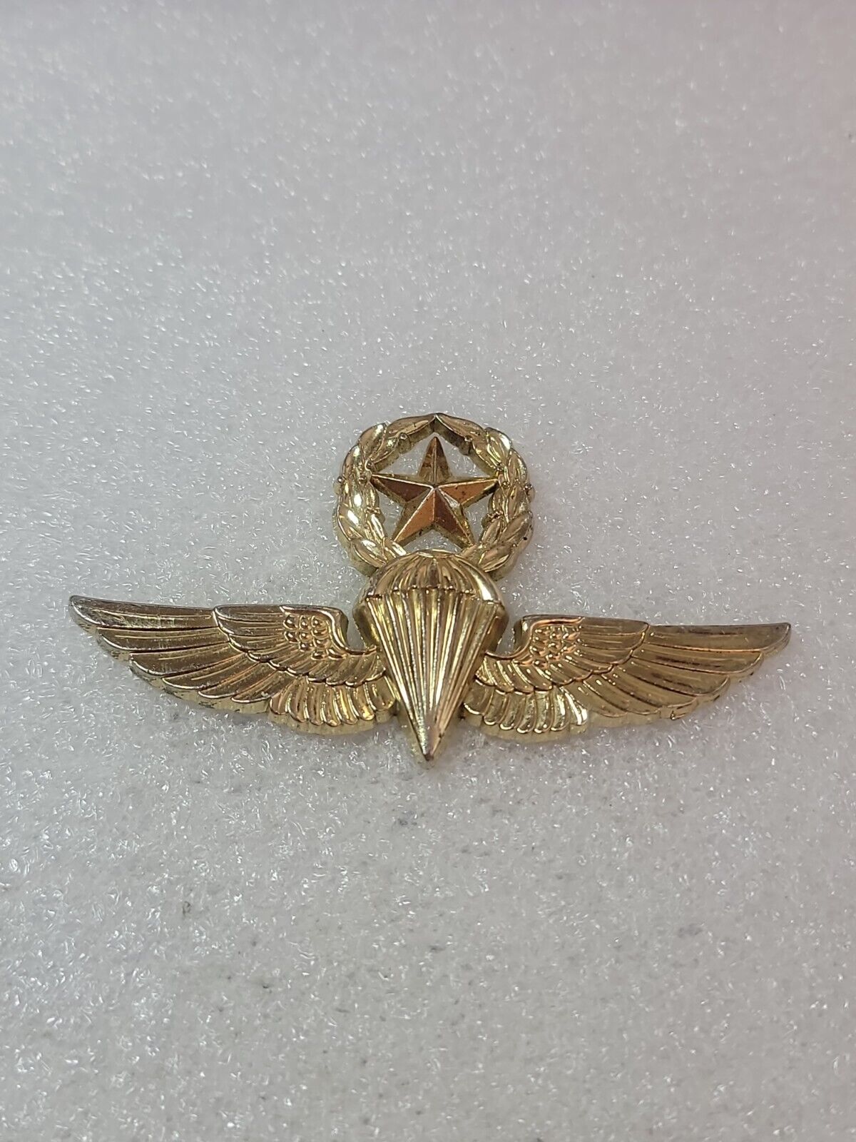 Dominican Republic Master Jump Wings Dual Post Pin Clutch Back Large Gold Tone