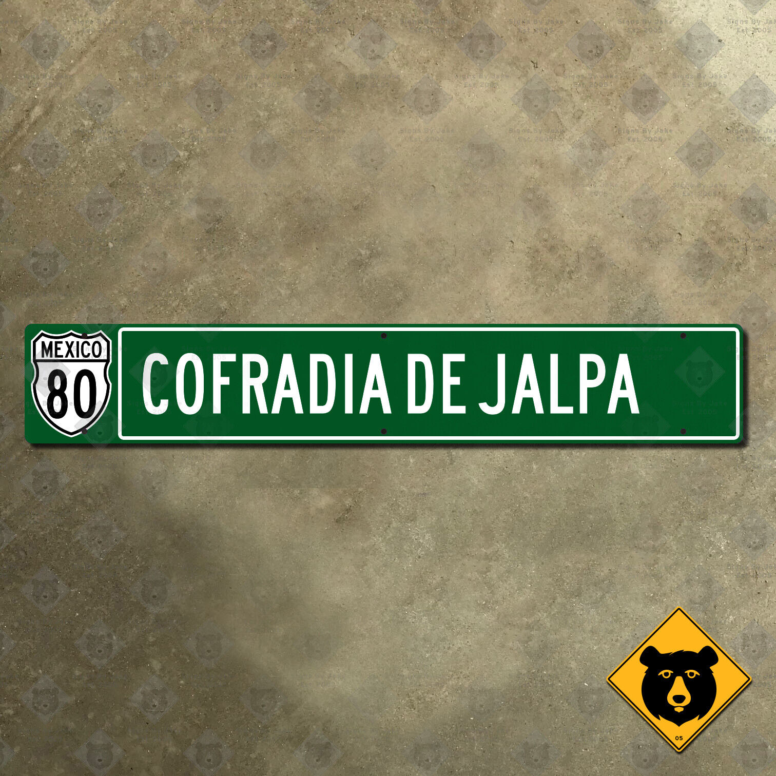 Mexico Federal Highway 80 Cofradia de Jalpa guide road sign marker 1200x200 mm
