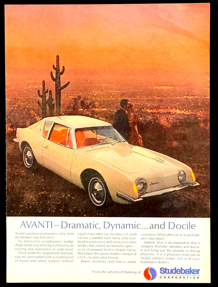 Studebaker Avanti 2-Door Coupe Original 1963 Vintage Print AD