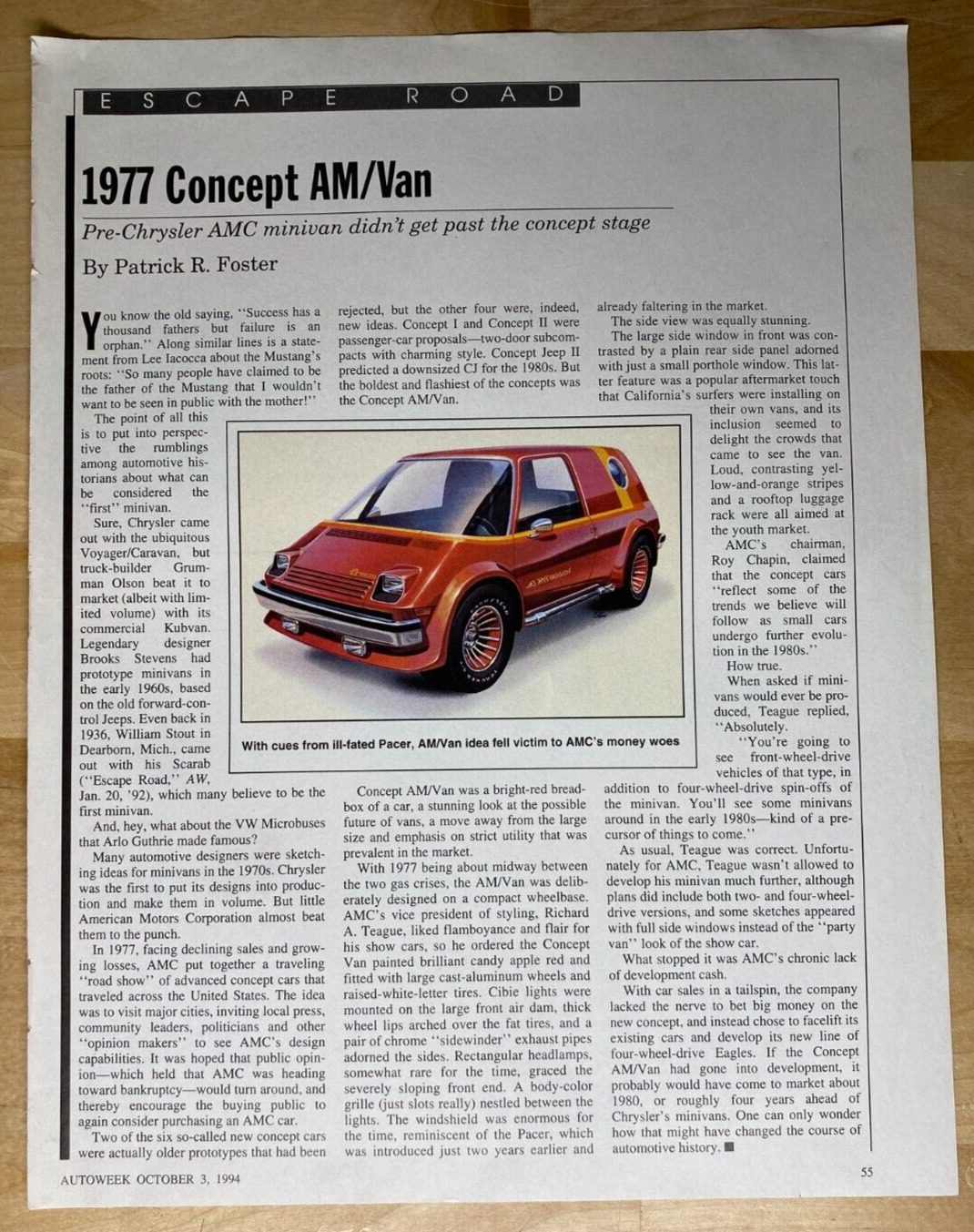 1977 AMC American Motors AM/Van Original Magazine Article