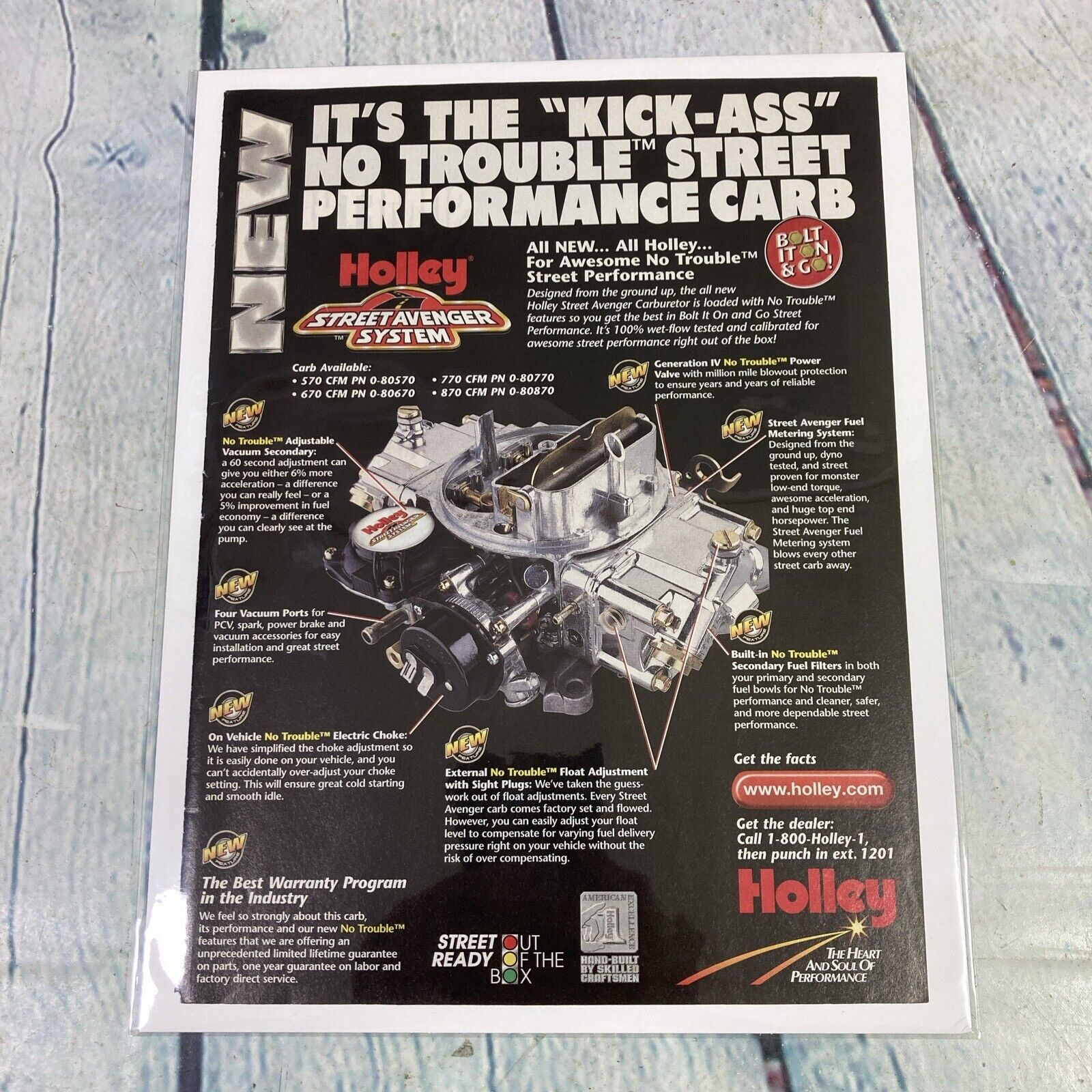 Vtg 2001 Print Ad Holley Carburetor Hot Rod Street Car Magazine Advertisement
