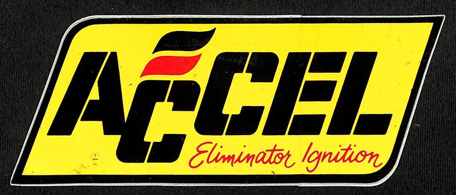Accel Eliminator Ignition Racing Auto Sticker Decal c1970 2 3/8\