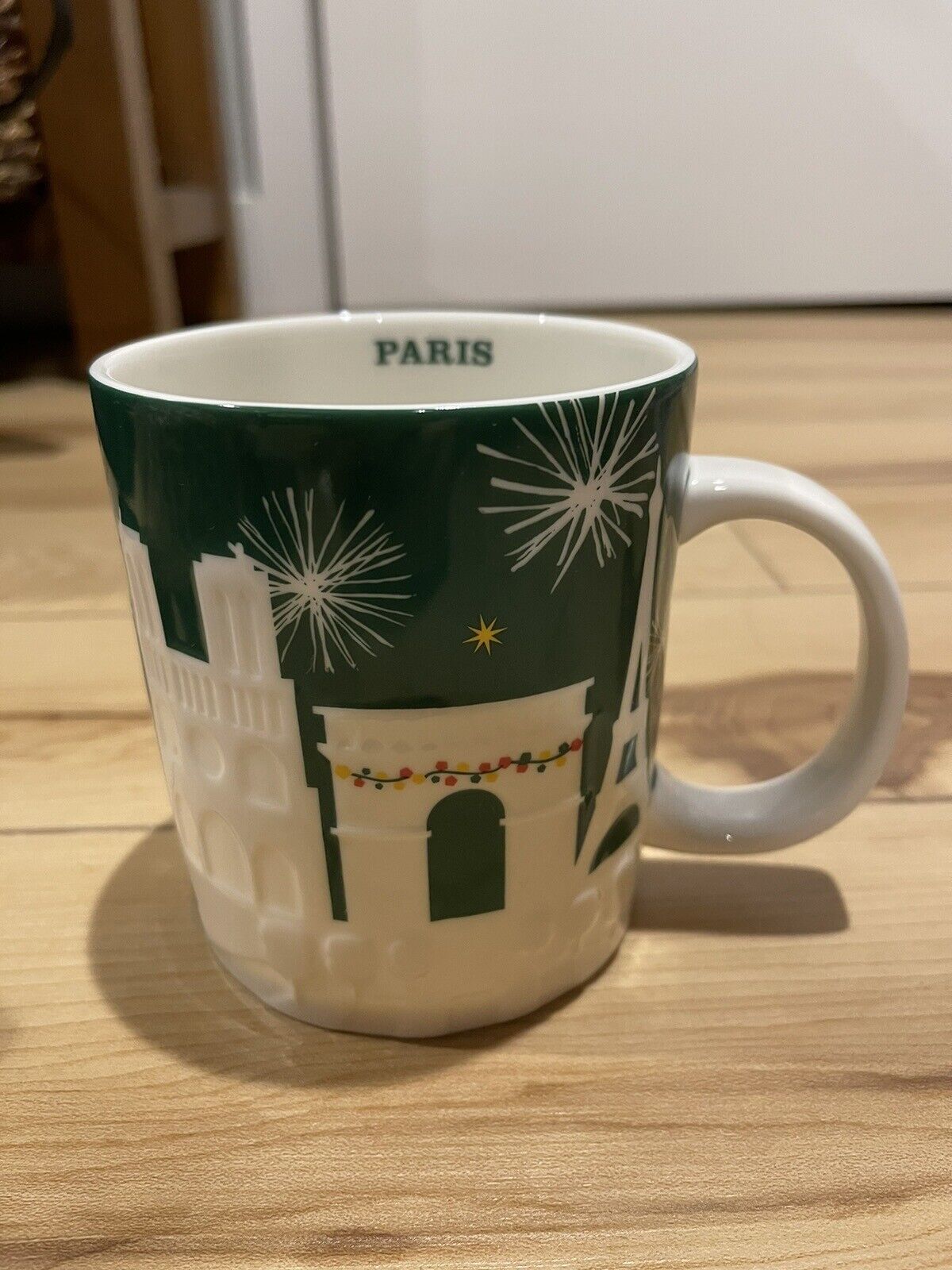 3xSTARBUCKS Paris Christmas Mugs:  2015 Green Relief & You Are Here\