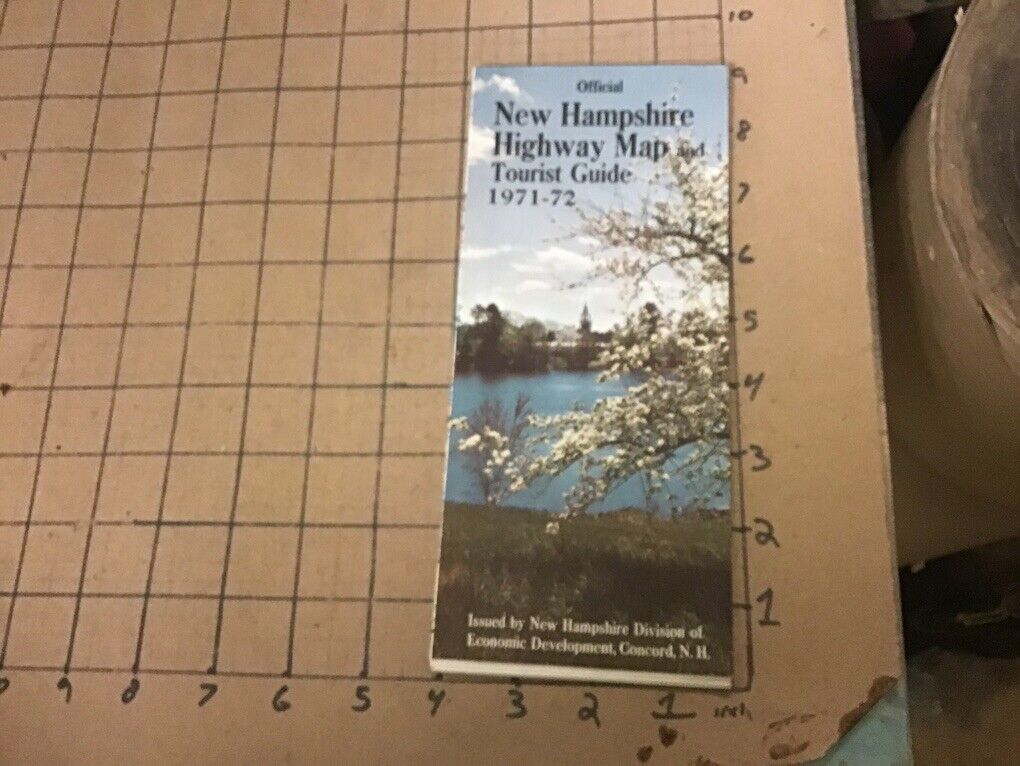HIGH GRADE Map -- official New Hampshire Highway Map 1971-72 unused