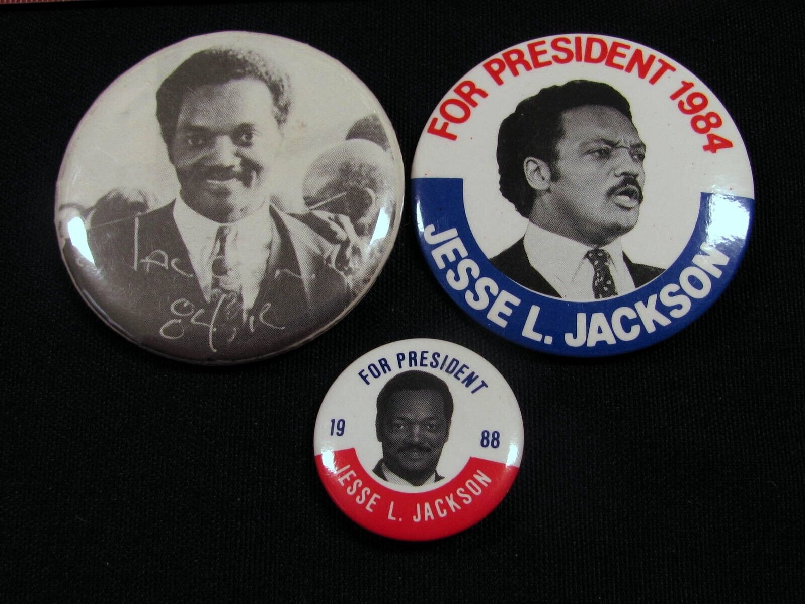 1984 & 1988 Jesse Jackson for President Political Pinback Button Lot of 3 PBL-7