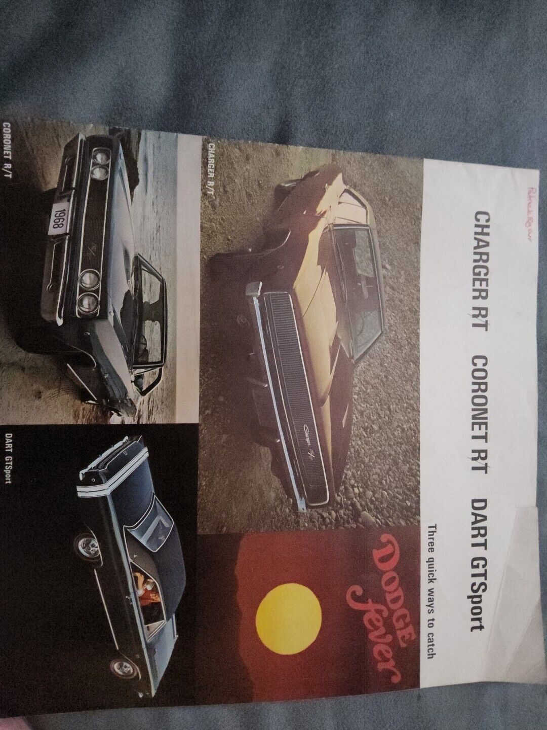 1968 Dodge Charger RT/Coronet RT Dart GT Sport Dealership Sales Brochure Scat PK
