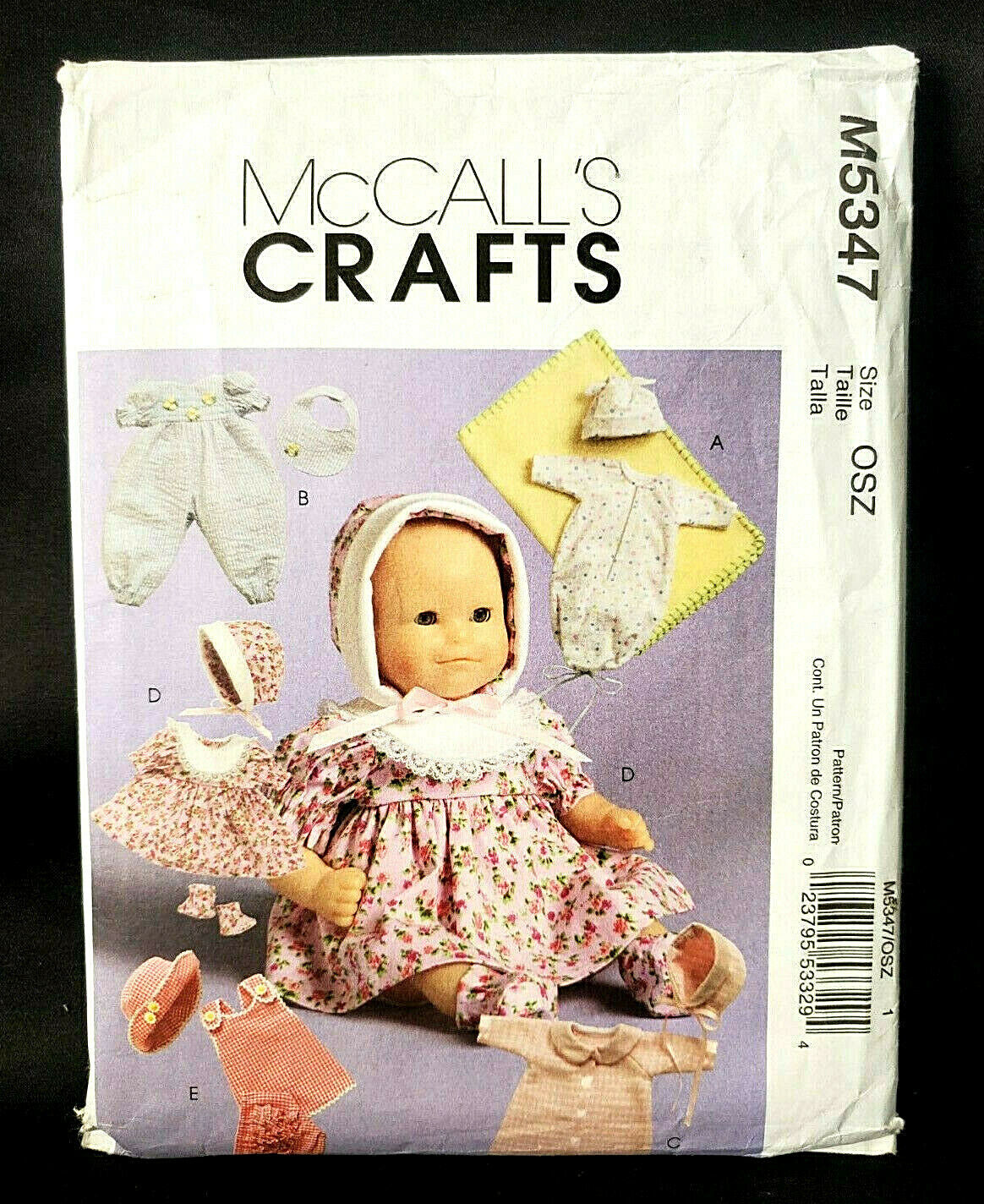 MCCALL\'S CRAFTS - M5347 BABY DOLL CLOTHES - FITS DOLLS: 11\