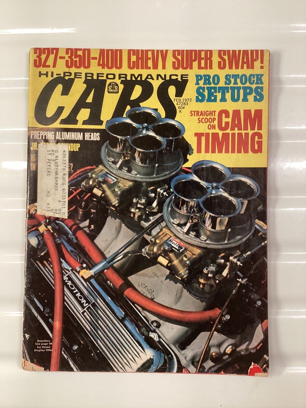 HI-PERFORMANCE CARS magazine February 1972 drag race Chevrolet 327 350 400